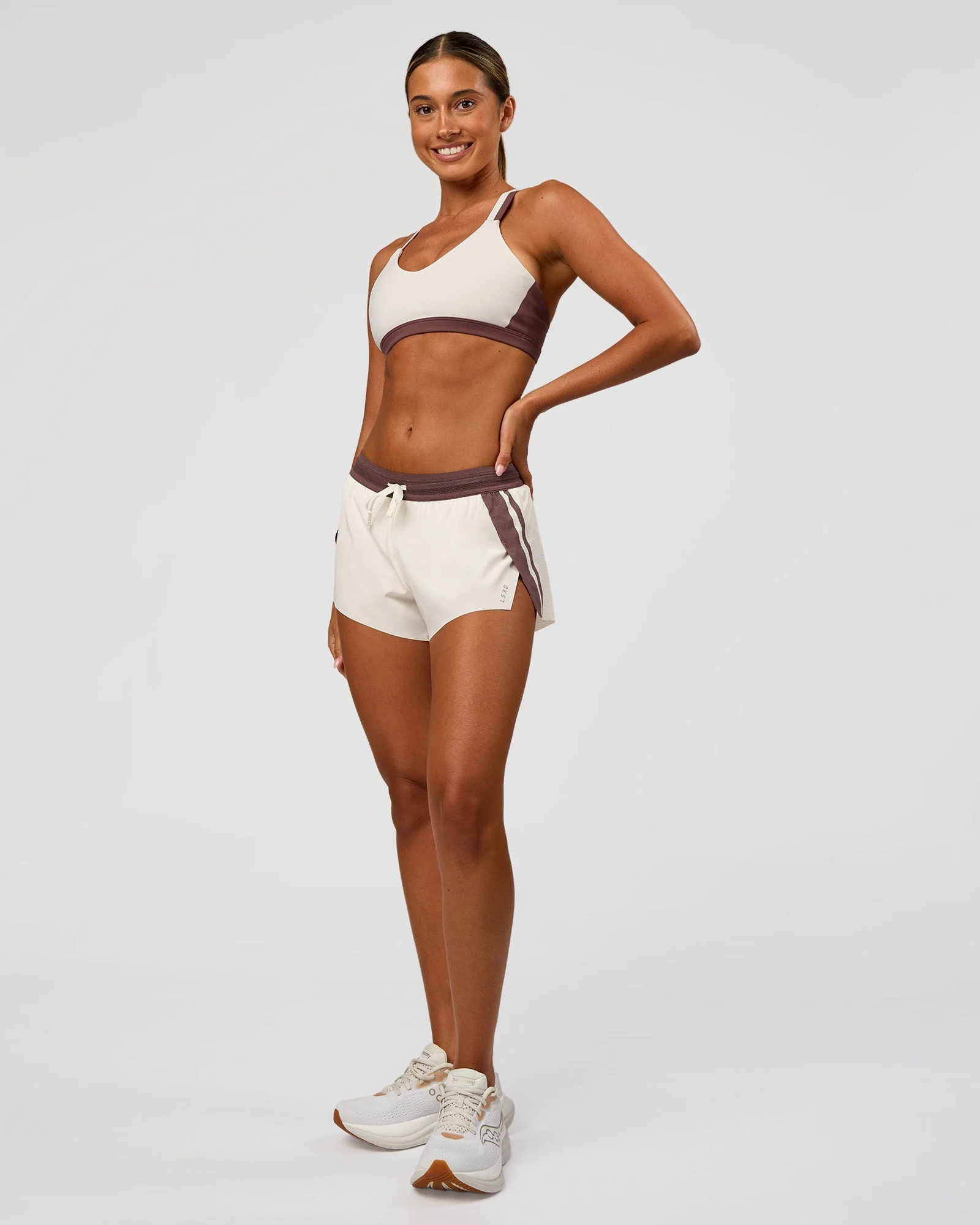 Force Sports Bra - Cocoa Powder-Off White - Image 6