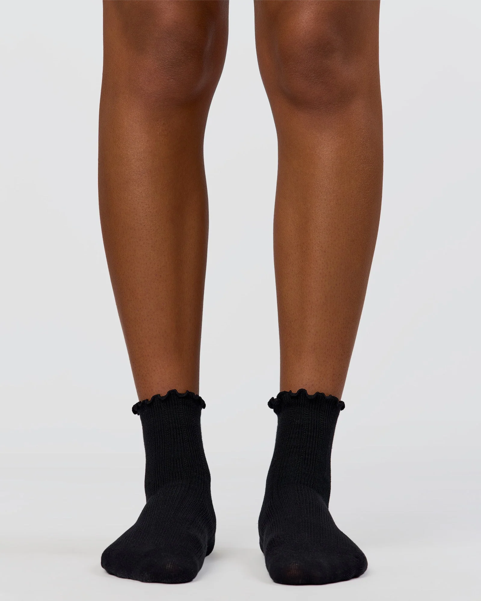 Frill Quarter Sock - Black - Image 2