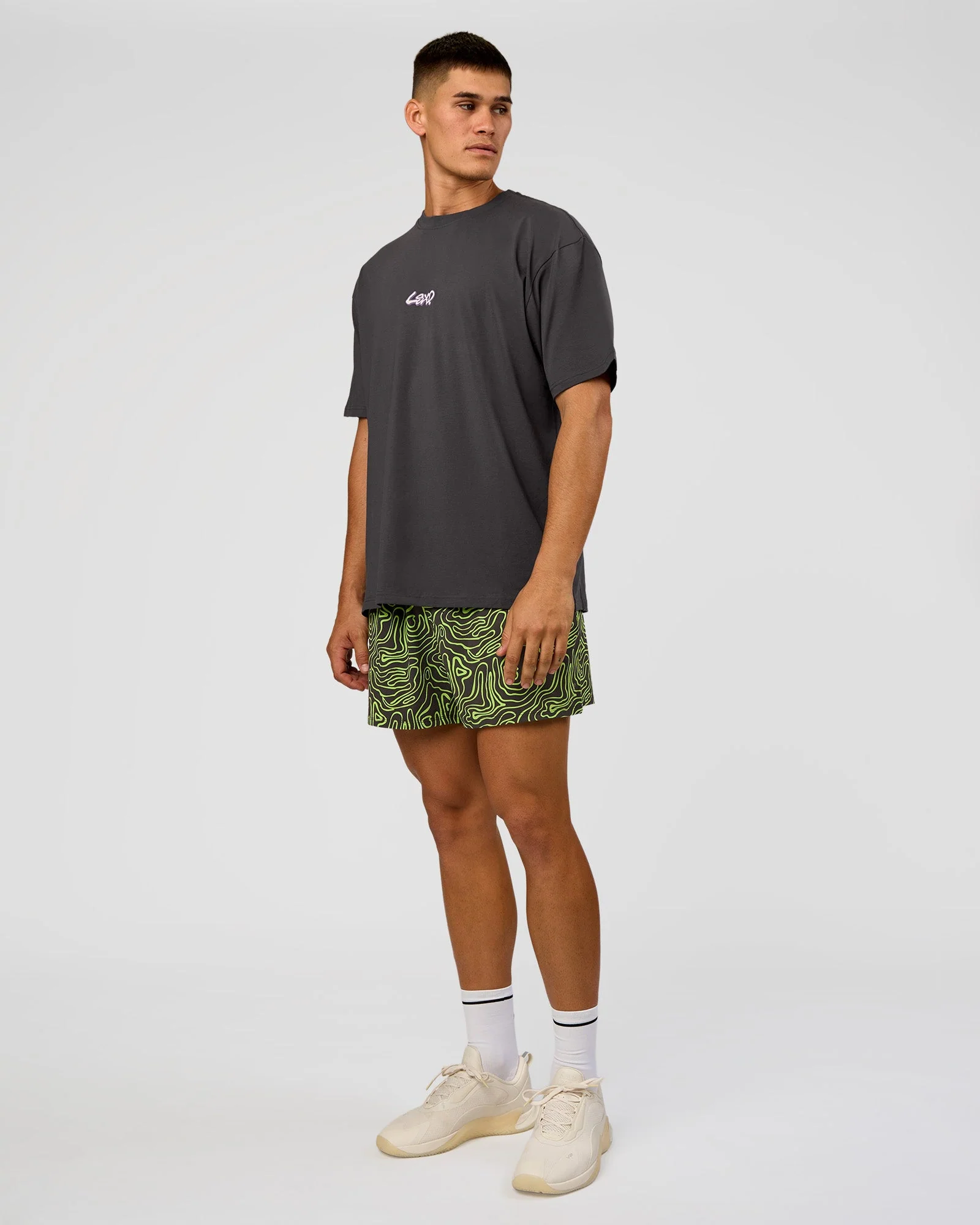 Functional Training 5" Short - Friction Print Hyper Green - Image 5