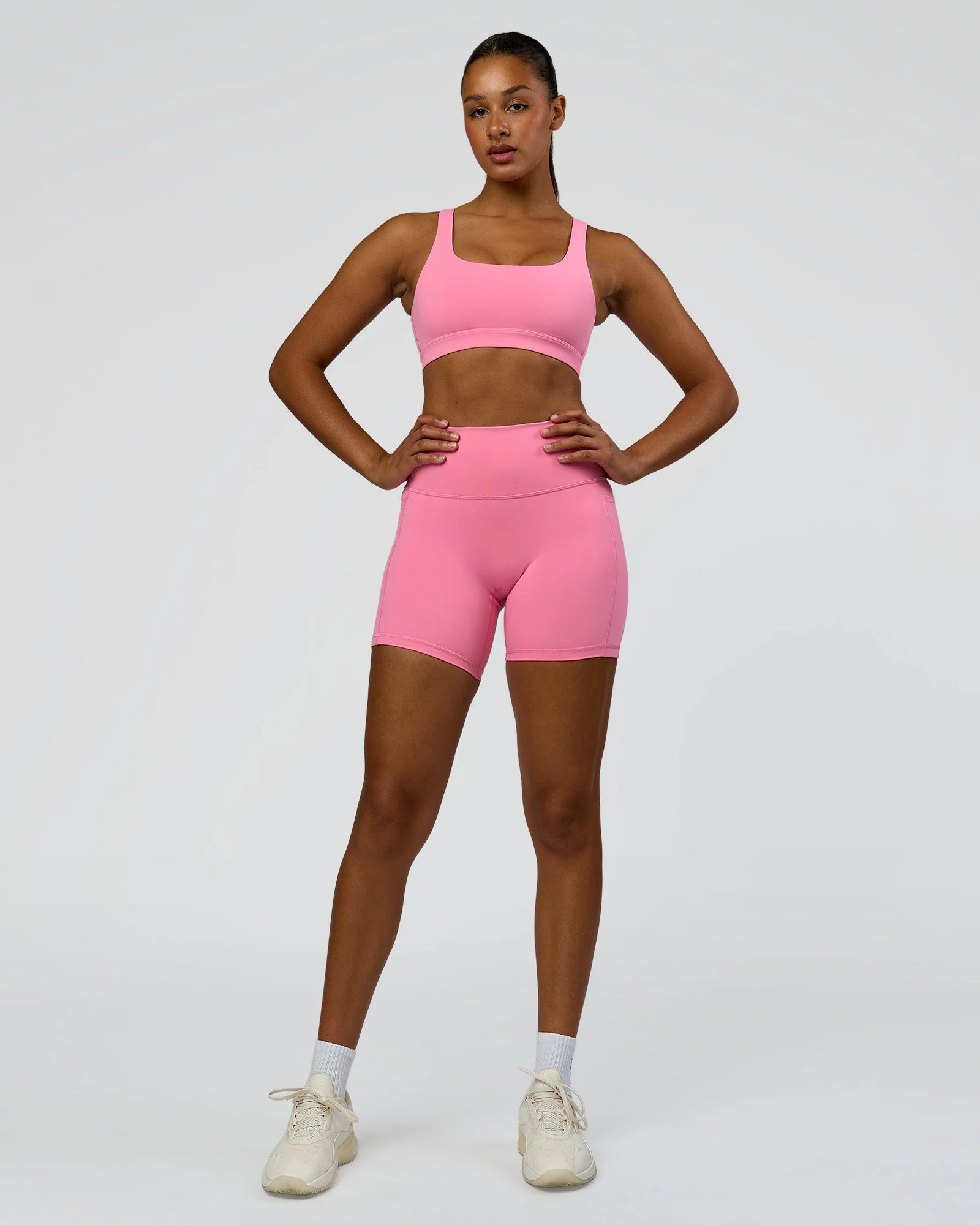 Fusion High-Rise 6" Short Pockets - Candy Pink - Image 3