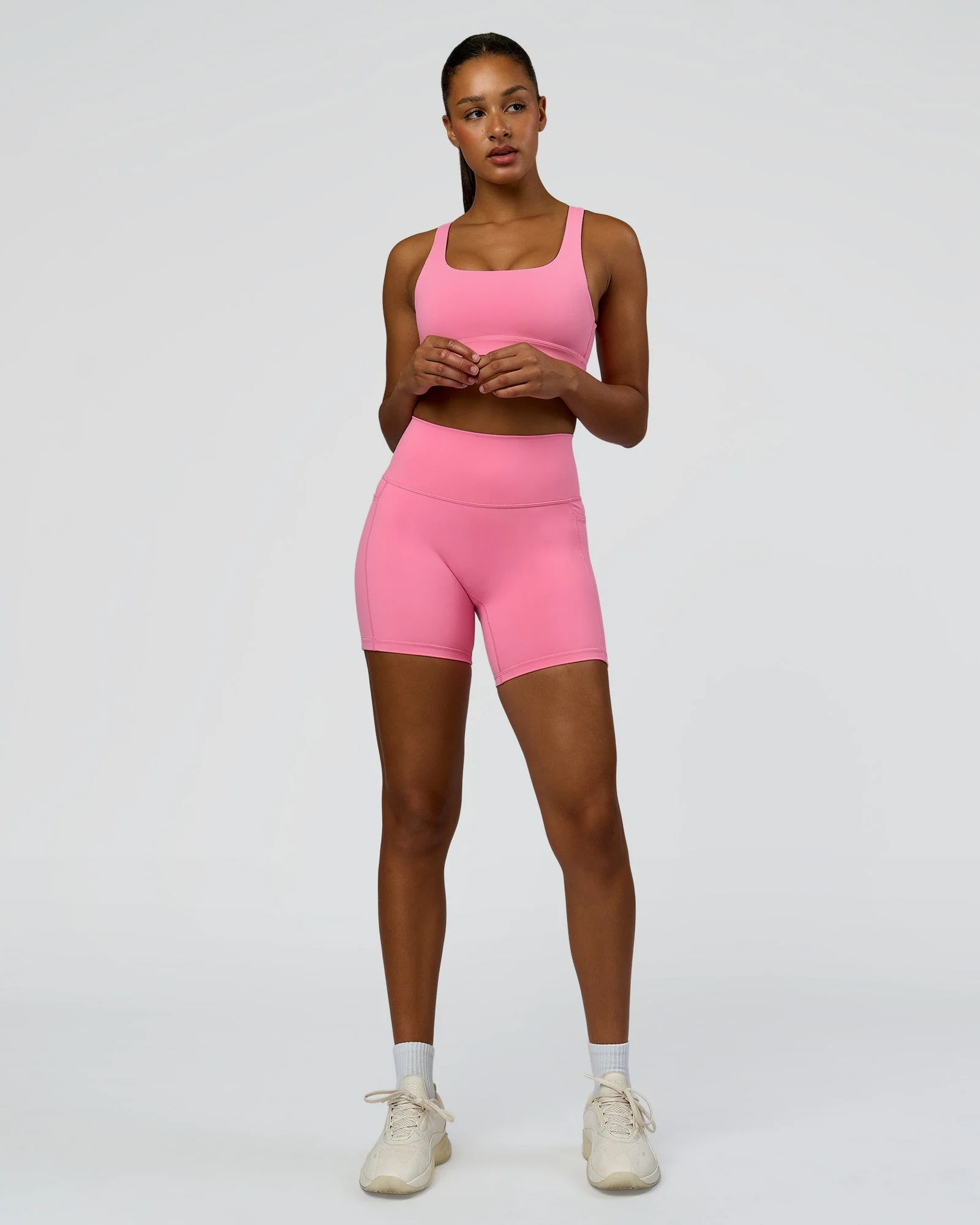 Fusion High-Rise 6" Short Pockets - Candy Pink - Image 4