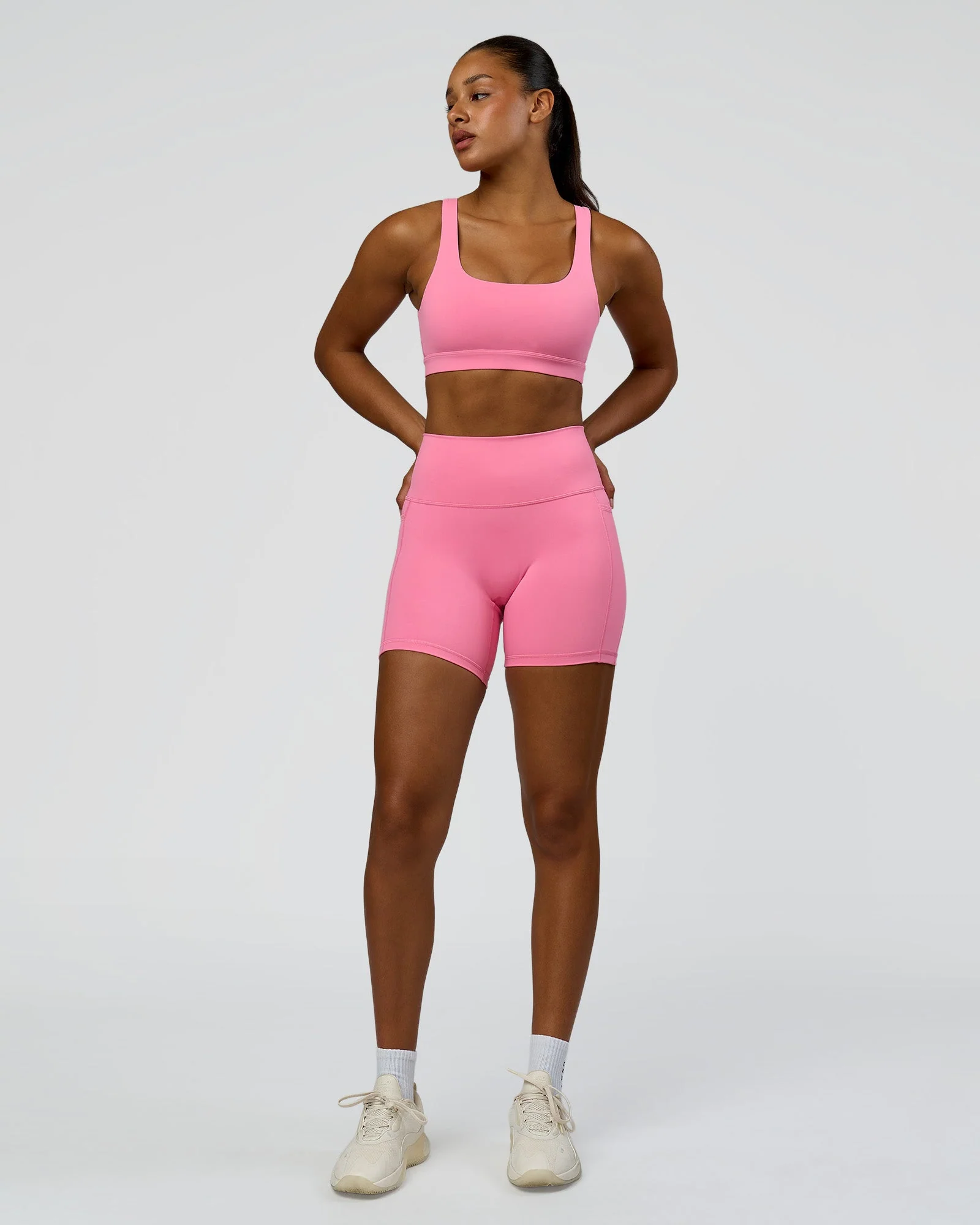 Fusion High-Rise 6" Short Pockets - Candy Pink - Image 5