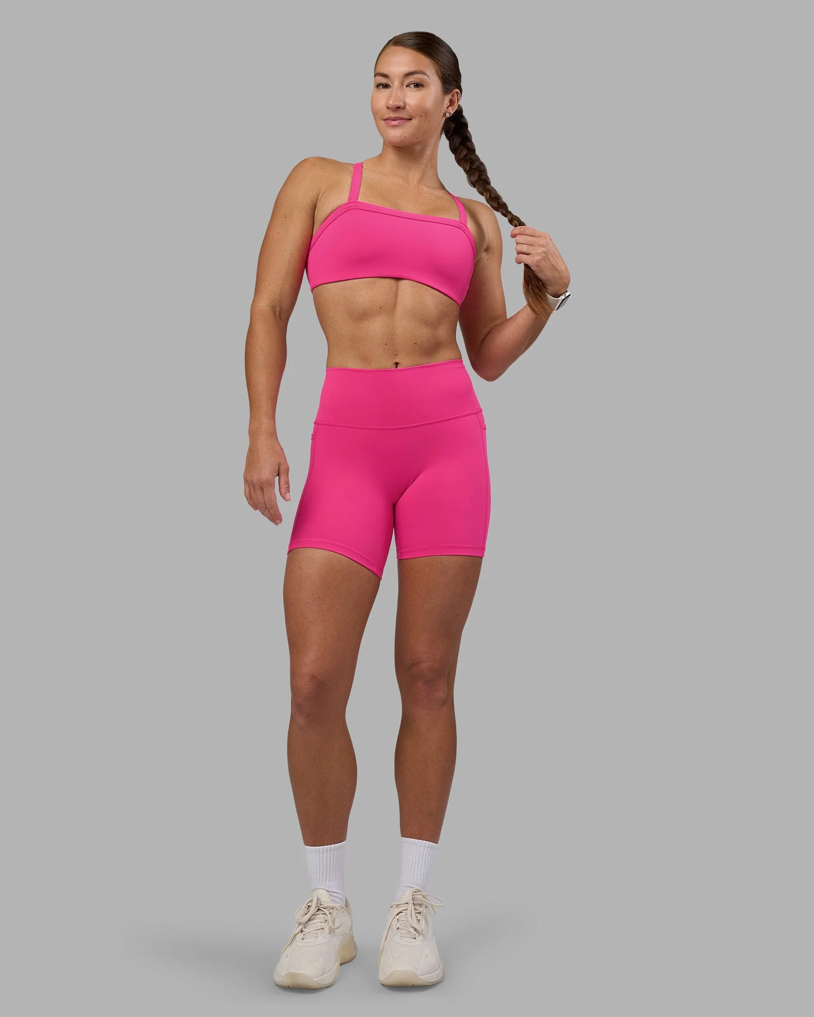 Fusion High-Rise 6" Short Pockets - Ultra Pink - Image 2