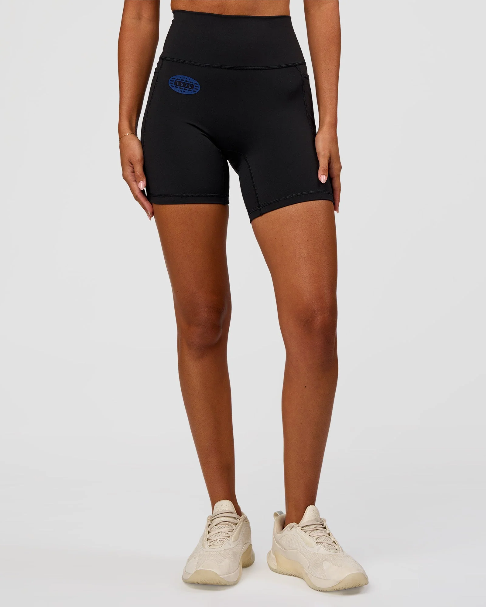 Fusion Hype Graphic Ultra High-Rise 6" Short Pockets - Black-Electric Indigo