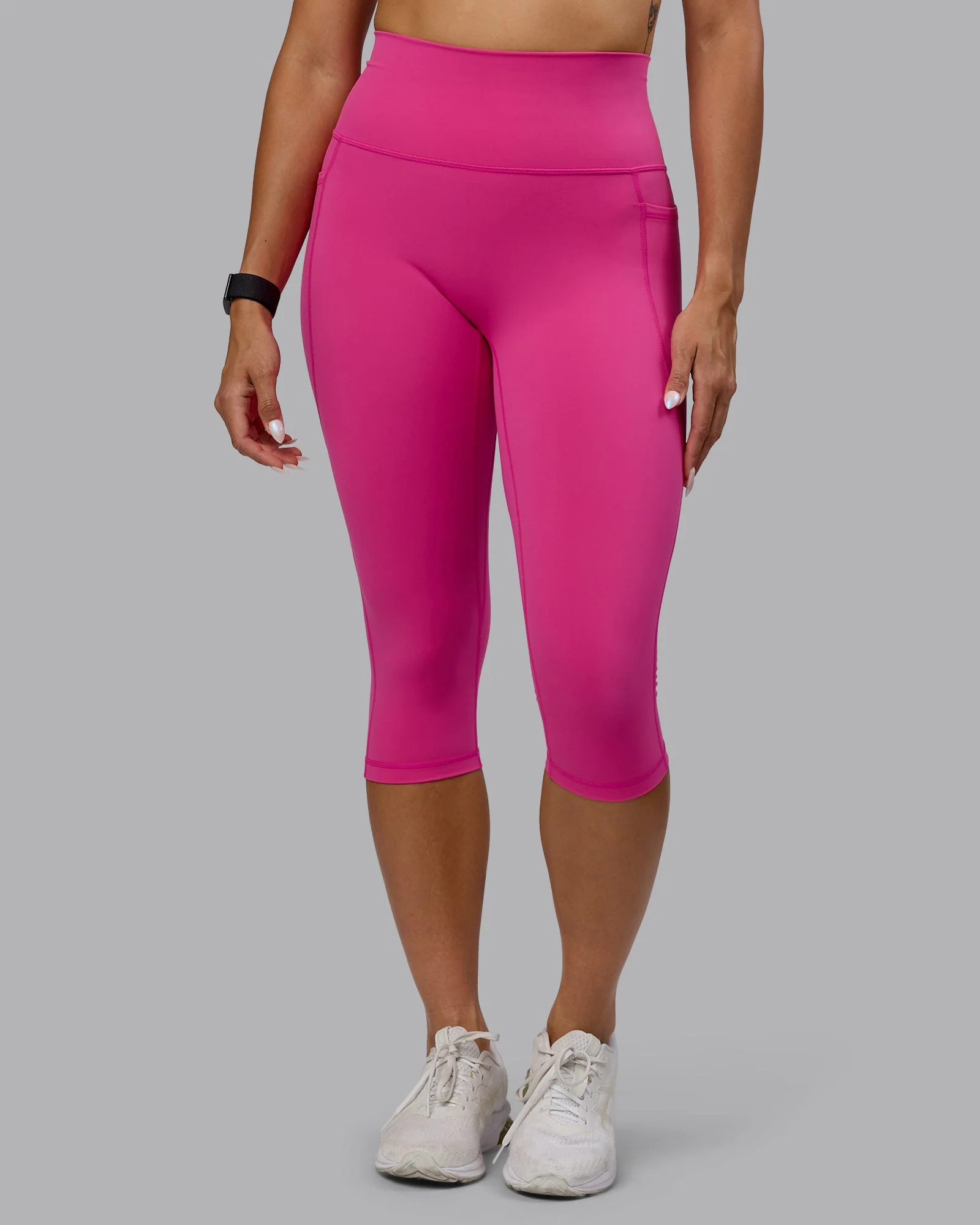 Fusion Ultra High-Rise 3/4 Legging Pockets - Fuchsia Pink - Image 2