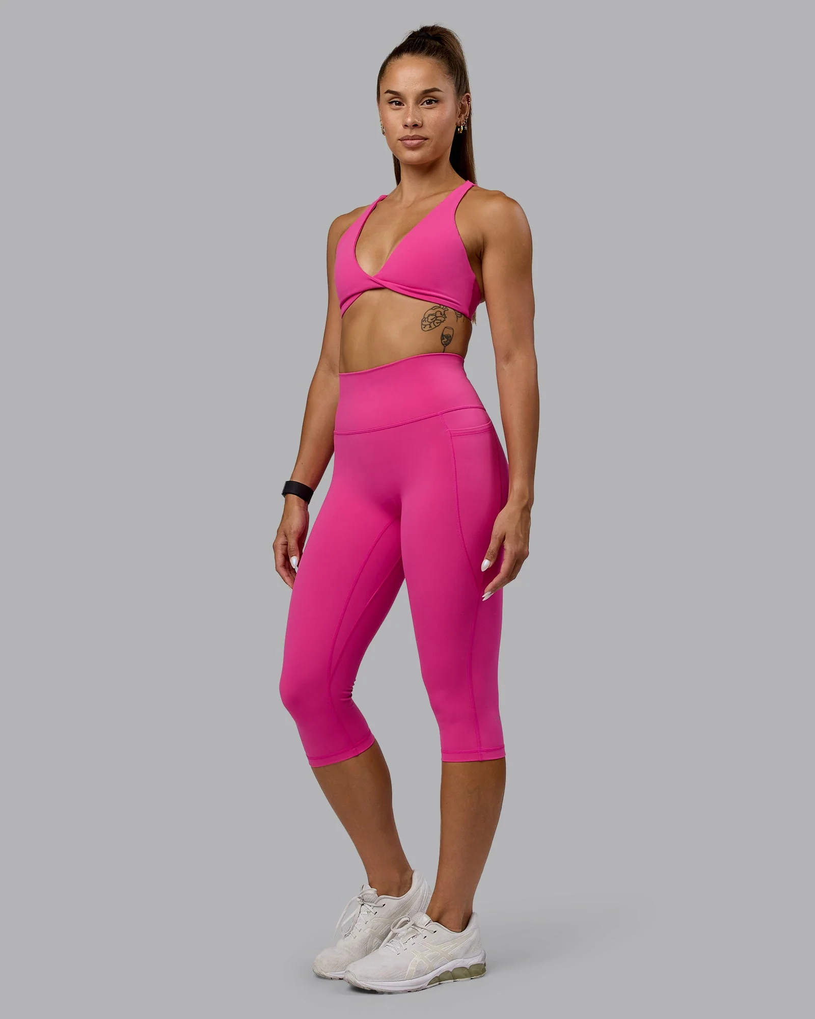 Fusion Ultra High-Rise 3/4 Legging Pockets - Fuchsia Pink - Image 5
