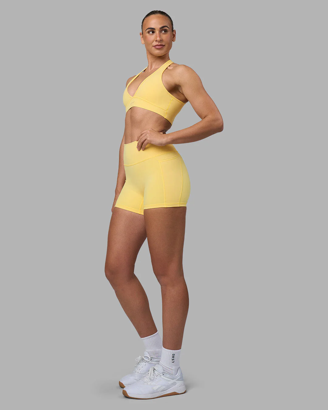 Fusion Ultra High-Rise 4" Short Pockets - Lemon - Image 3