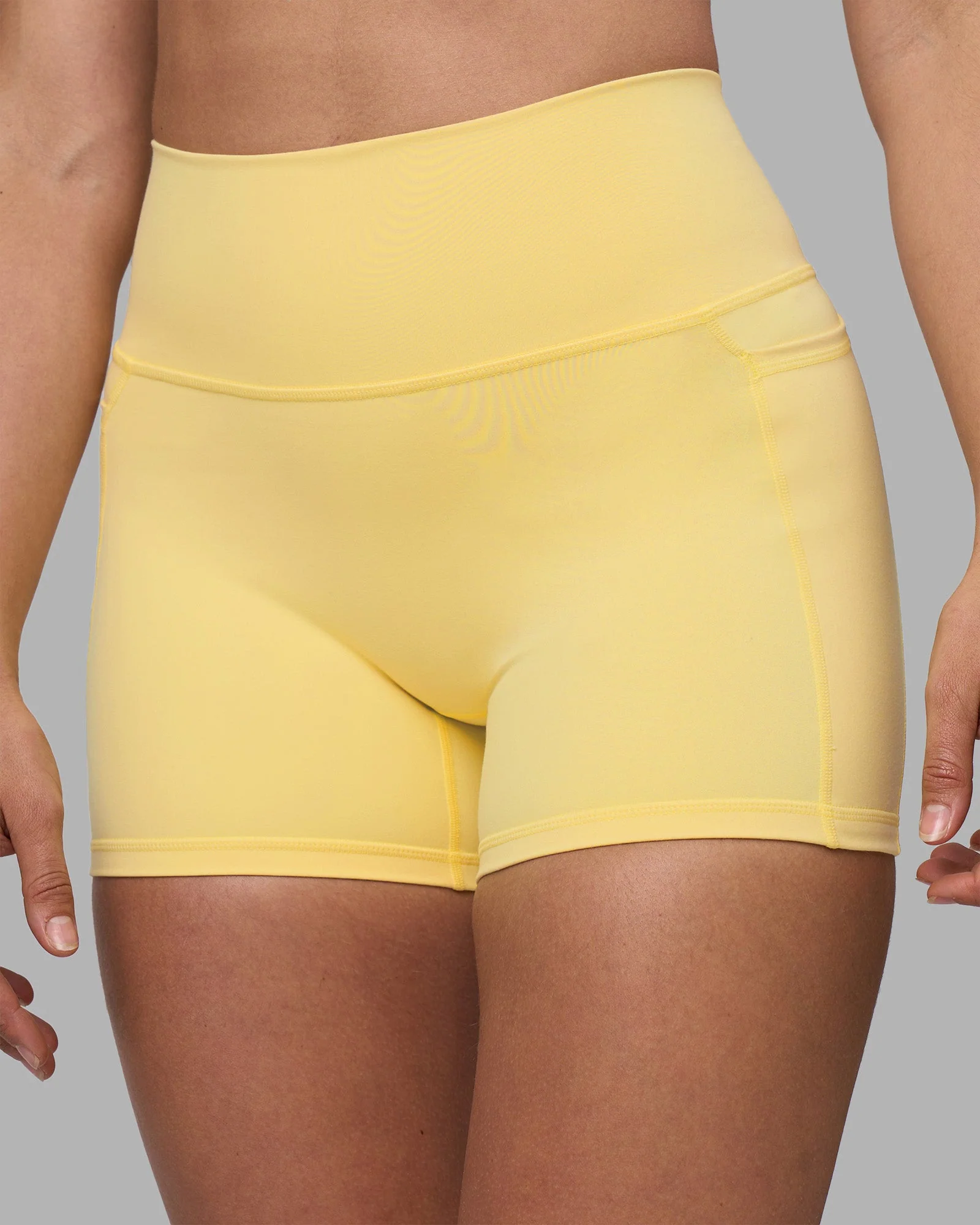 Fusion Ultra High-Rise 4" Short Pockets - Lemon - Image 6