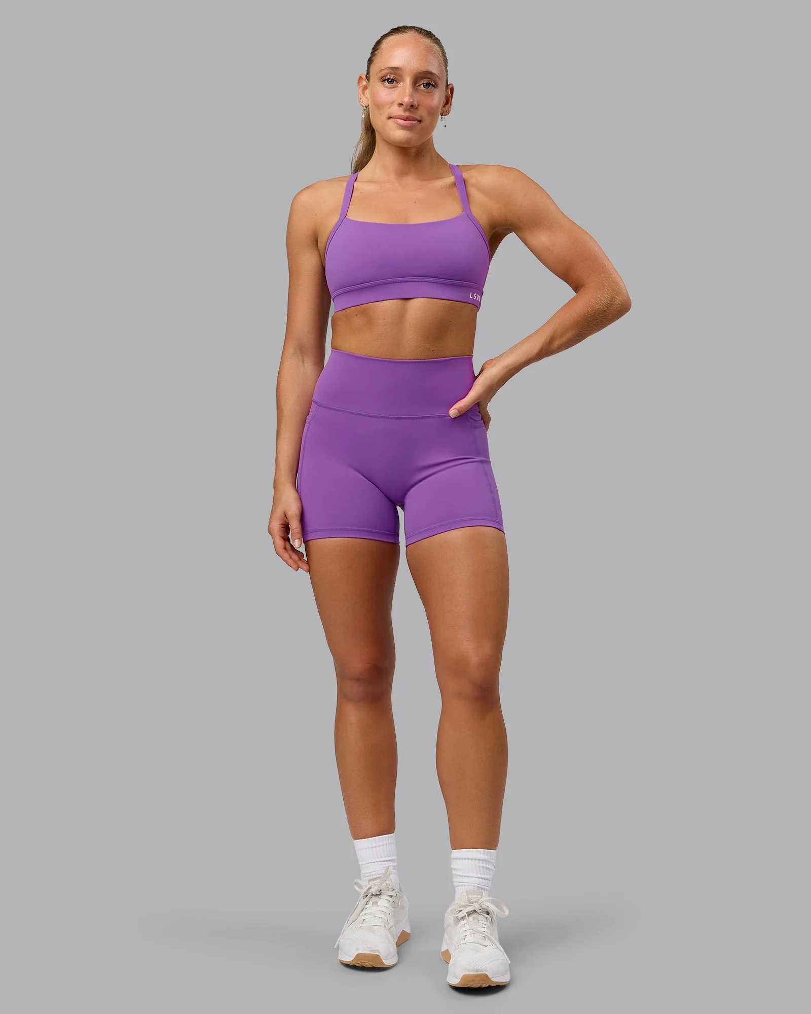 Fusion Ultra High-Rise 4" Short Pockets - Purple Fizz - Image 2