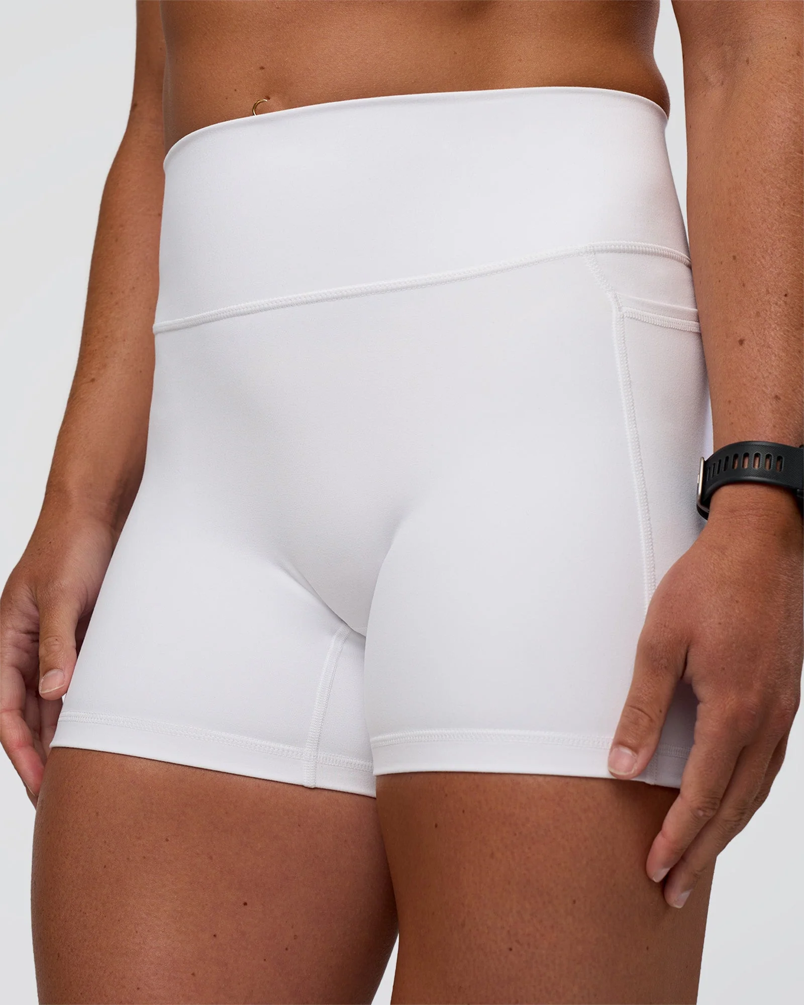 Fusion Ultra High-Rise 4" Short Pockets - White - Image 6