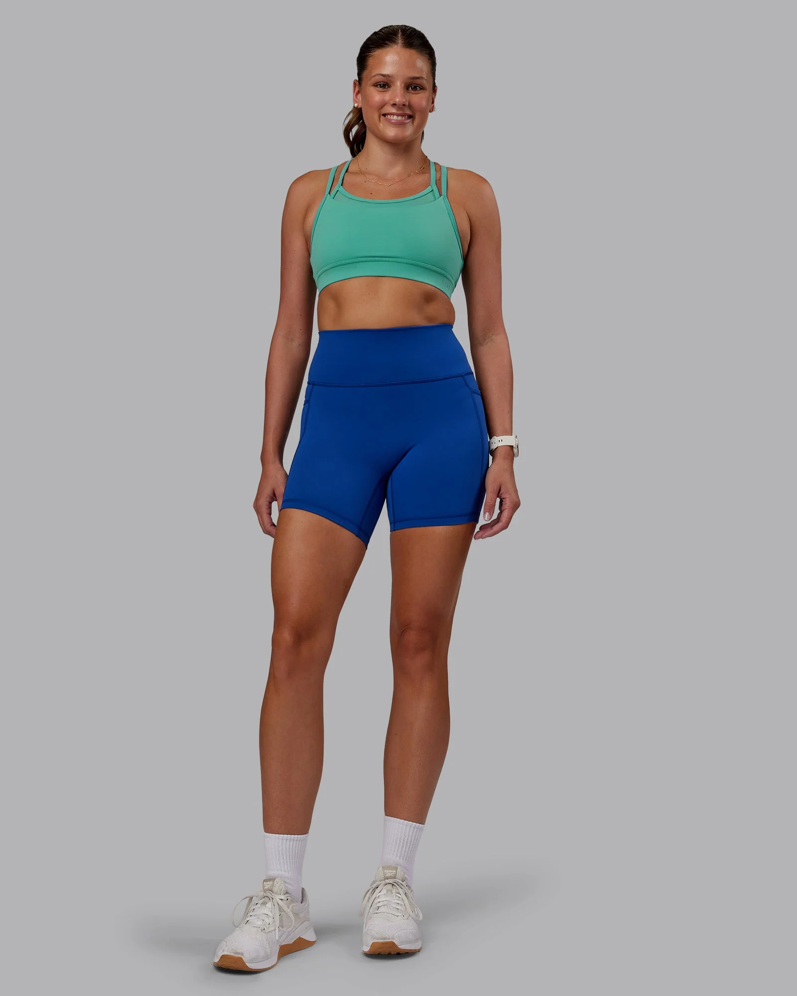 Fusion Ultra High-Rise 6" Short Pockets - Blue Quartz