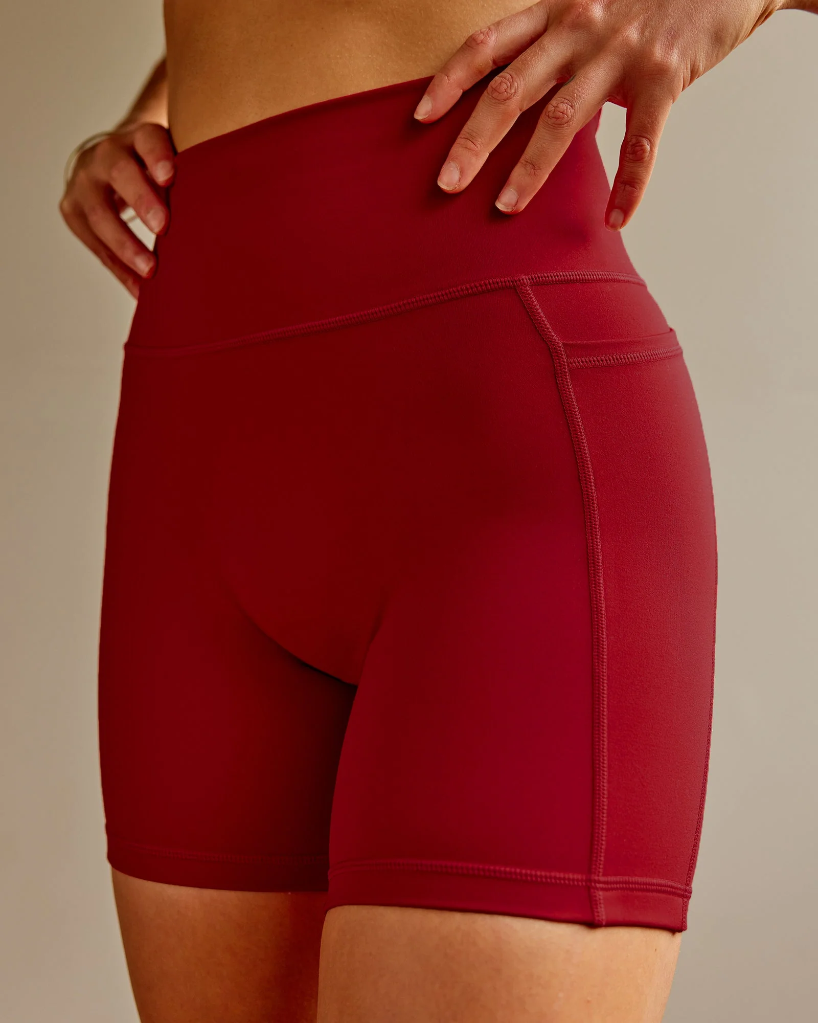 Fusion Ultra High-Rise 6" Short Pockets - Cherry Red - Image 3