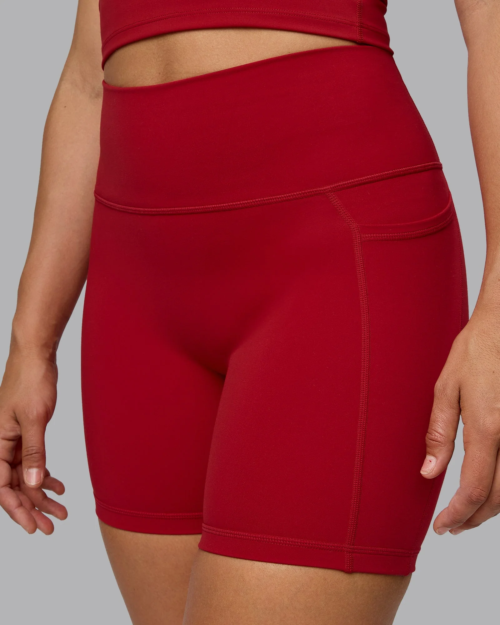 Fusion Ultra High-Rise 6" Short Pockets - Cherry Red - Image 8
