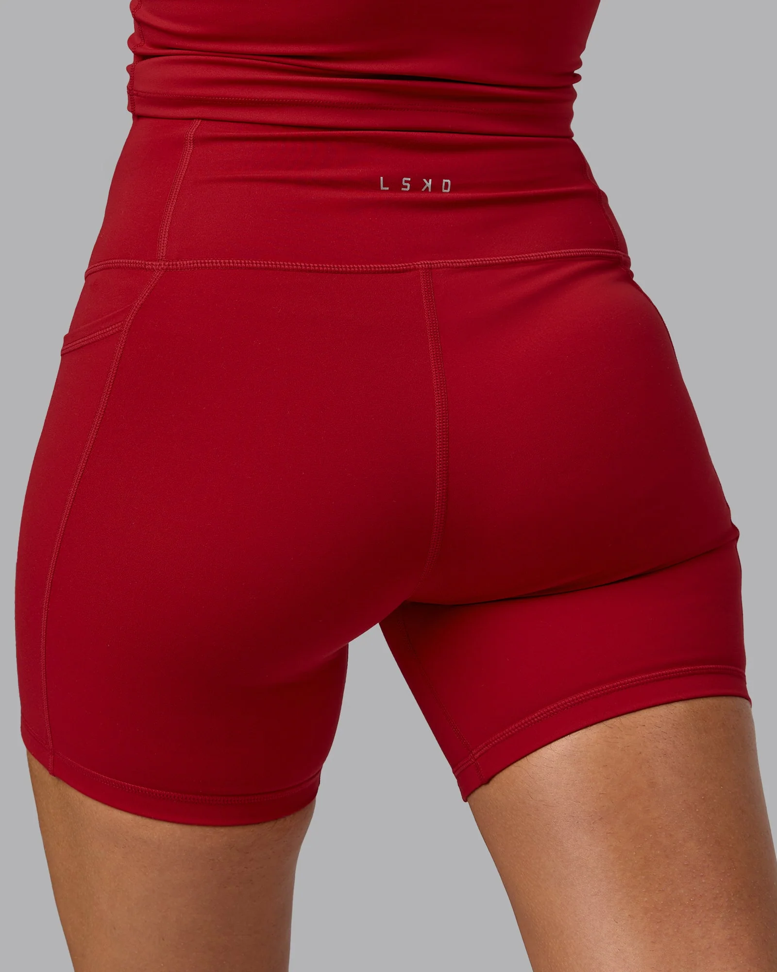 Fusion Ultra High-Rise 6" Short Pockets - Cherry Red - Image 9