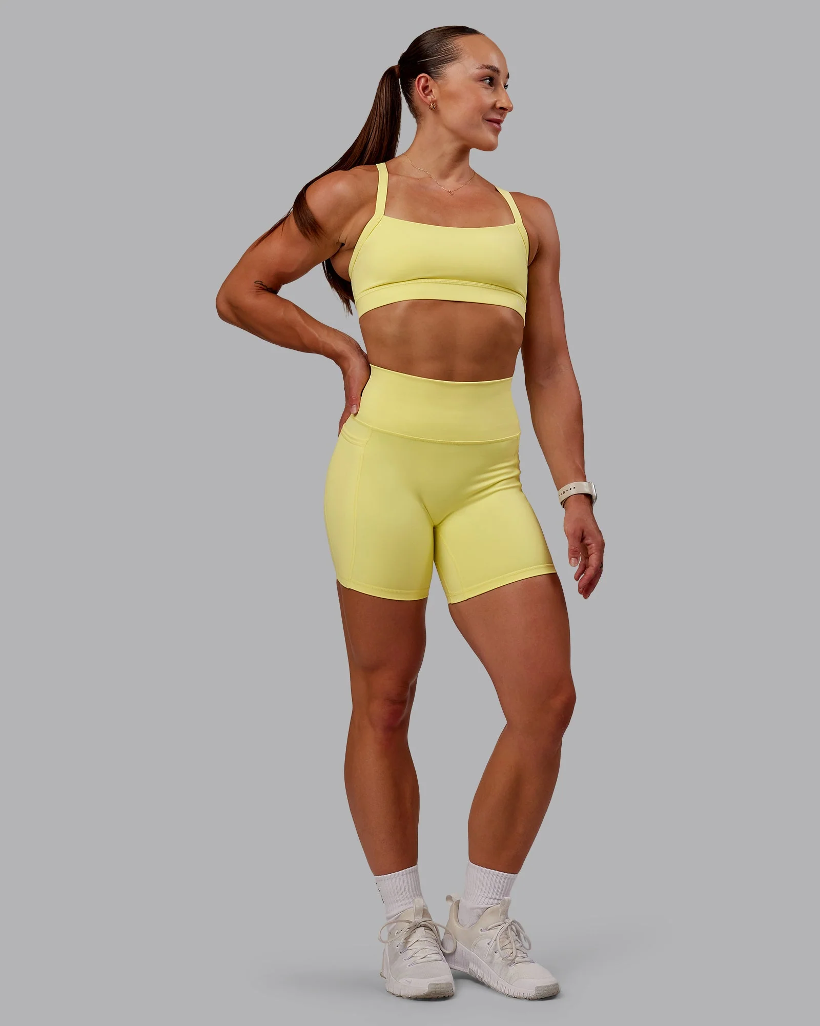 Fusion Ultra High-Rise 6" Short Pockets - Lemon Fizz - Image 5