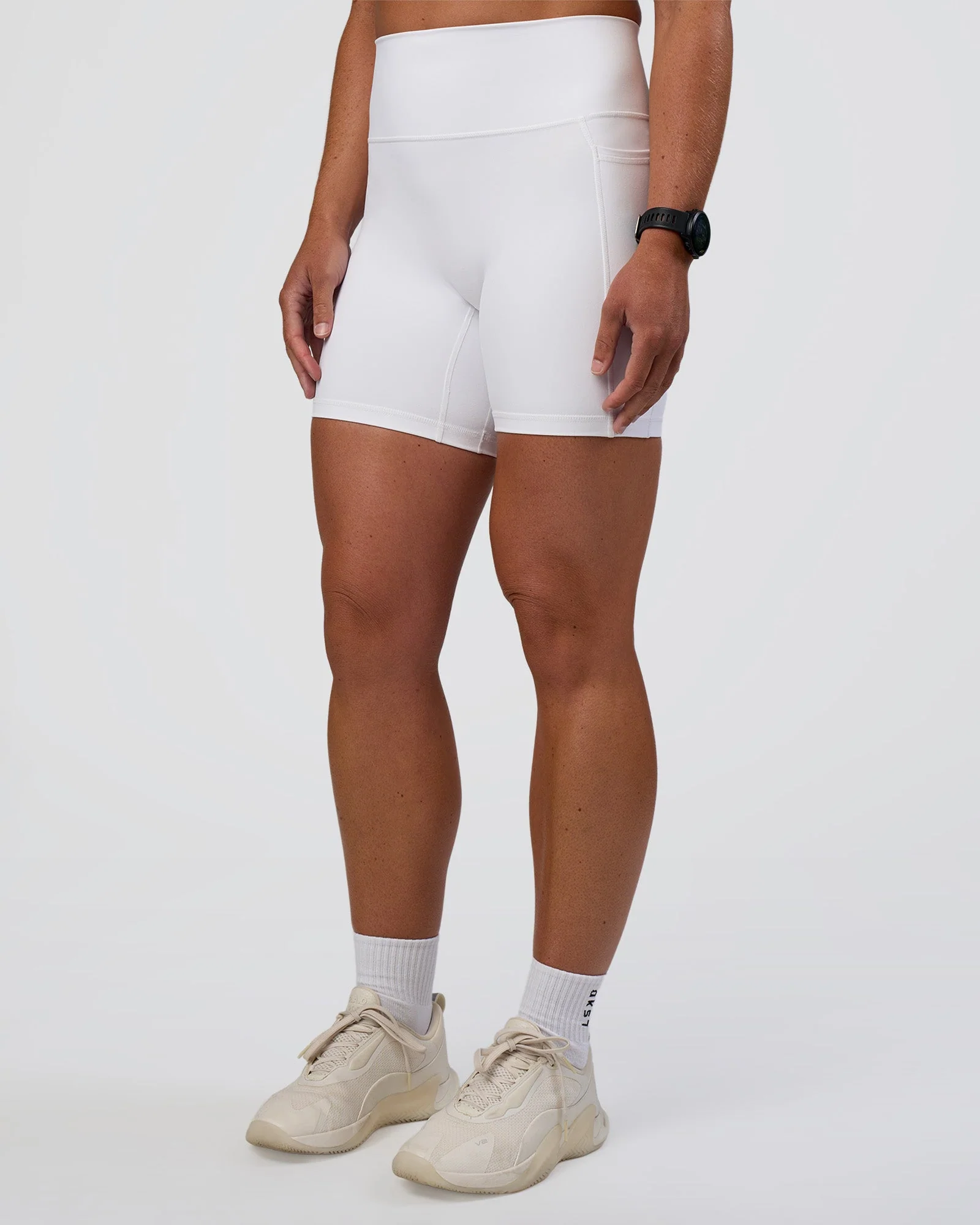 Fusion Ultra High-Rise 6" Short Pockets - White - Image 3