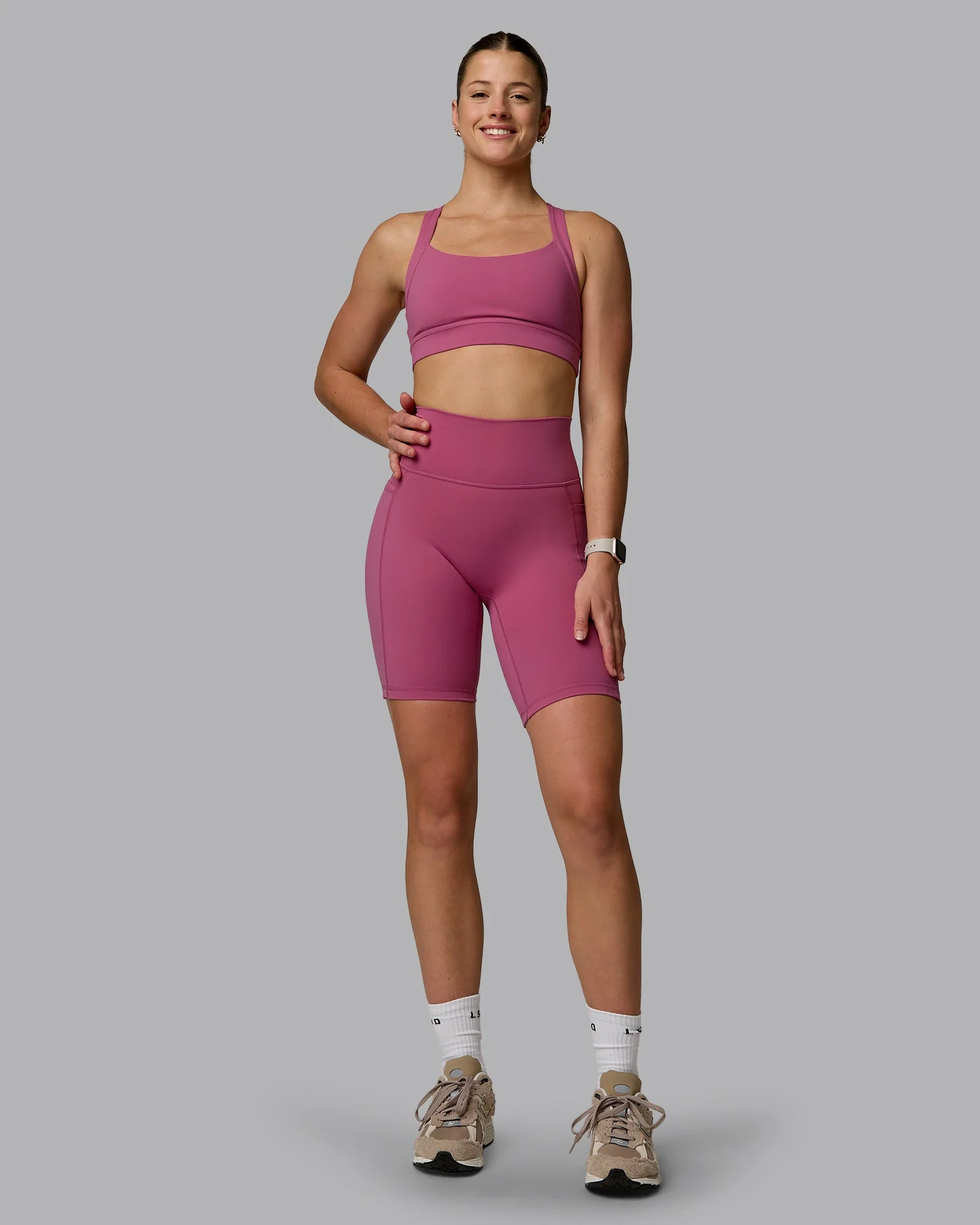Fusion Ultra High-Rise 9" Short Pockets - Mauve Haze