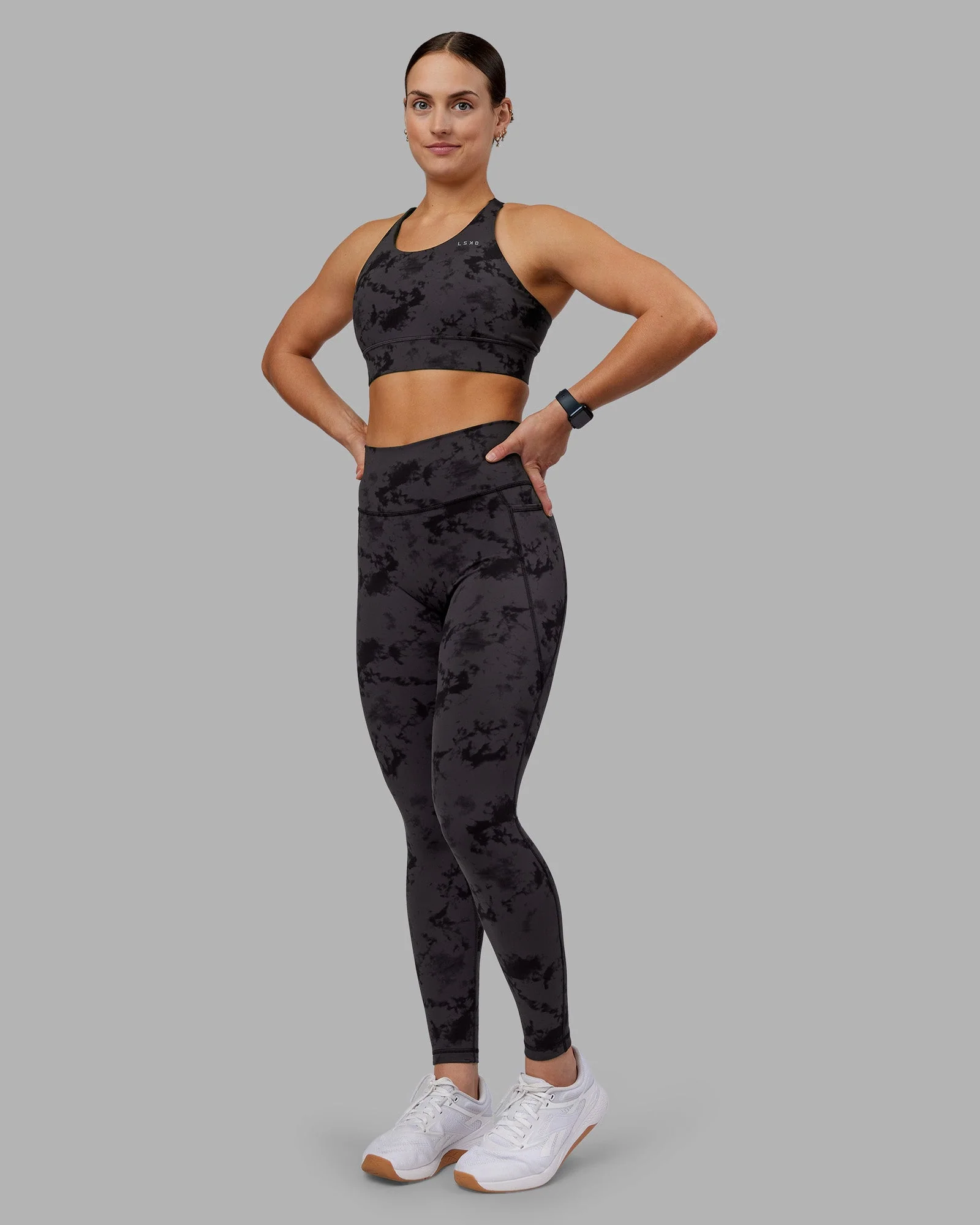 Fusion Ultra High-Rise Full Length Legging Pockets - Black Tie Dye - Image 7