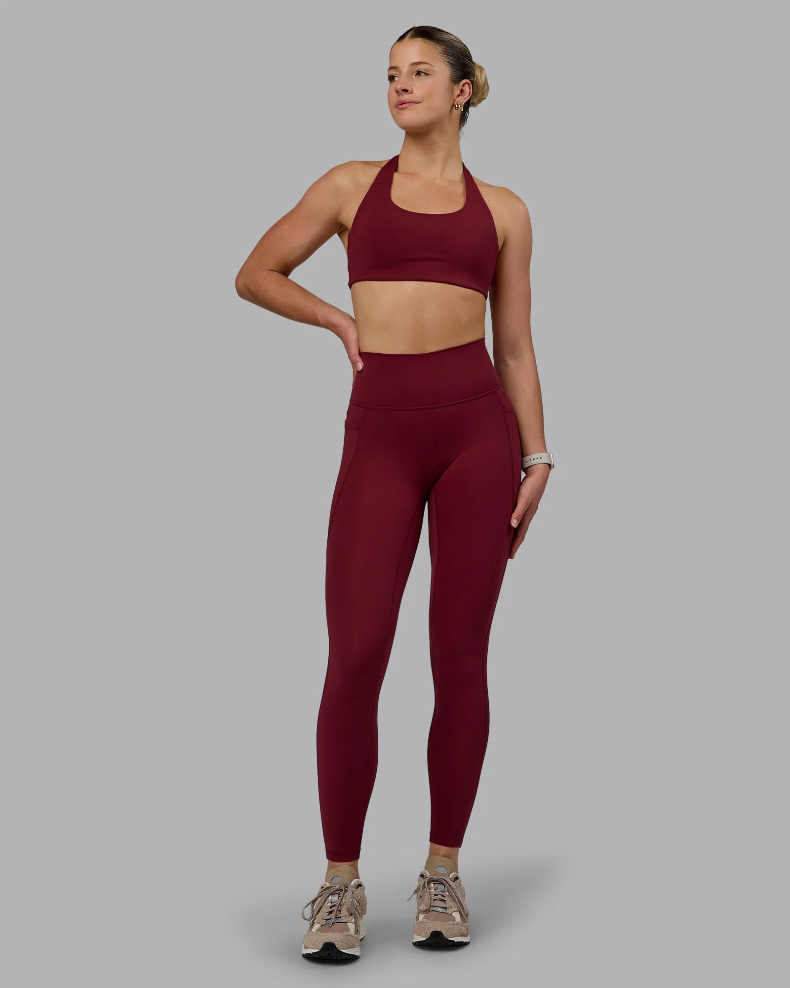 Fusion Ultra High-Rise Full Length Legging Pockets - Cordovan