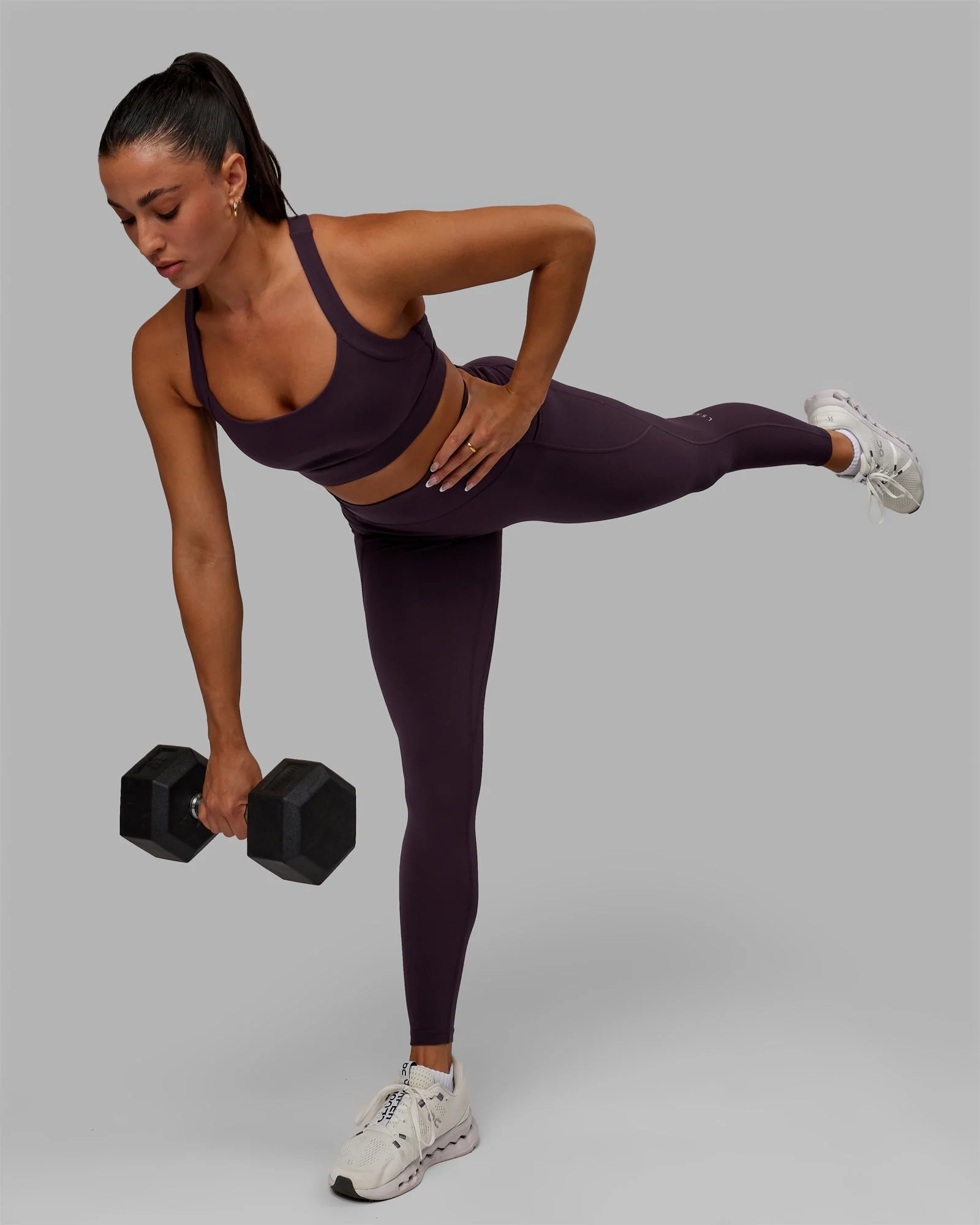 Fusion Ultra High-Rise Full Length Legging Pockets - Midnight Plum - Image 8