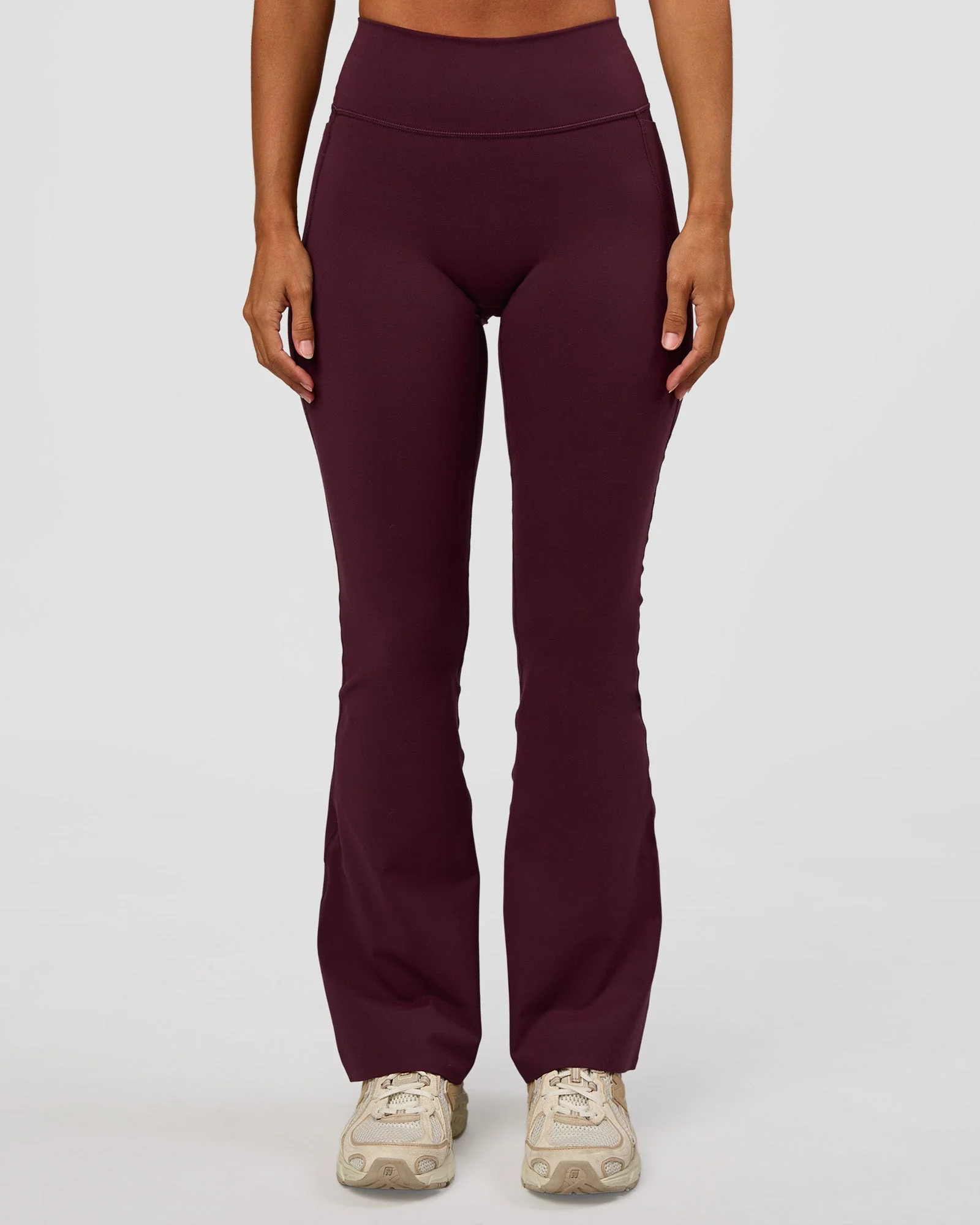 Fusion V-Contour High-Rise Flared Petite Legging Pockets - Cherry Lacquer - Image 11