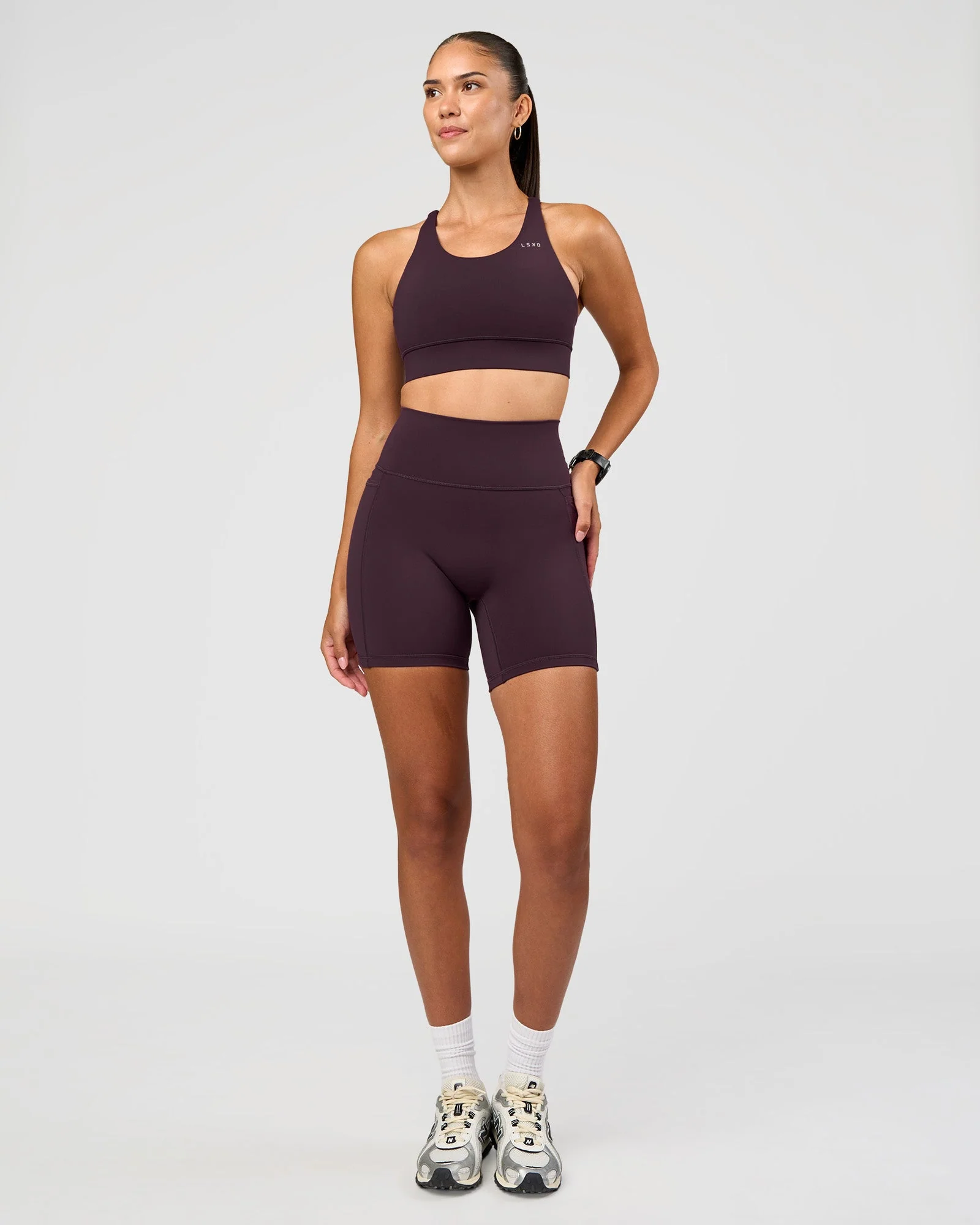 Fusion V-Contour Ultra High-Rise 6" Short Pockets - Midnight Plum - Image 6