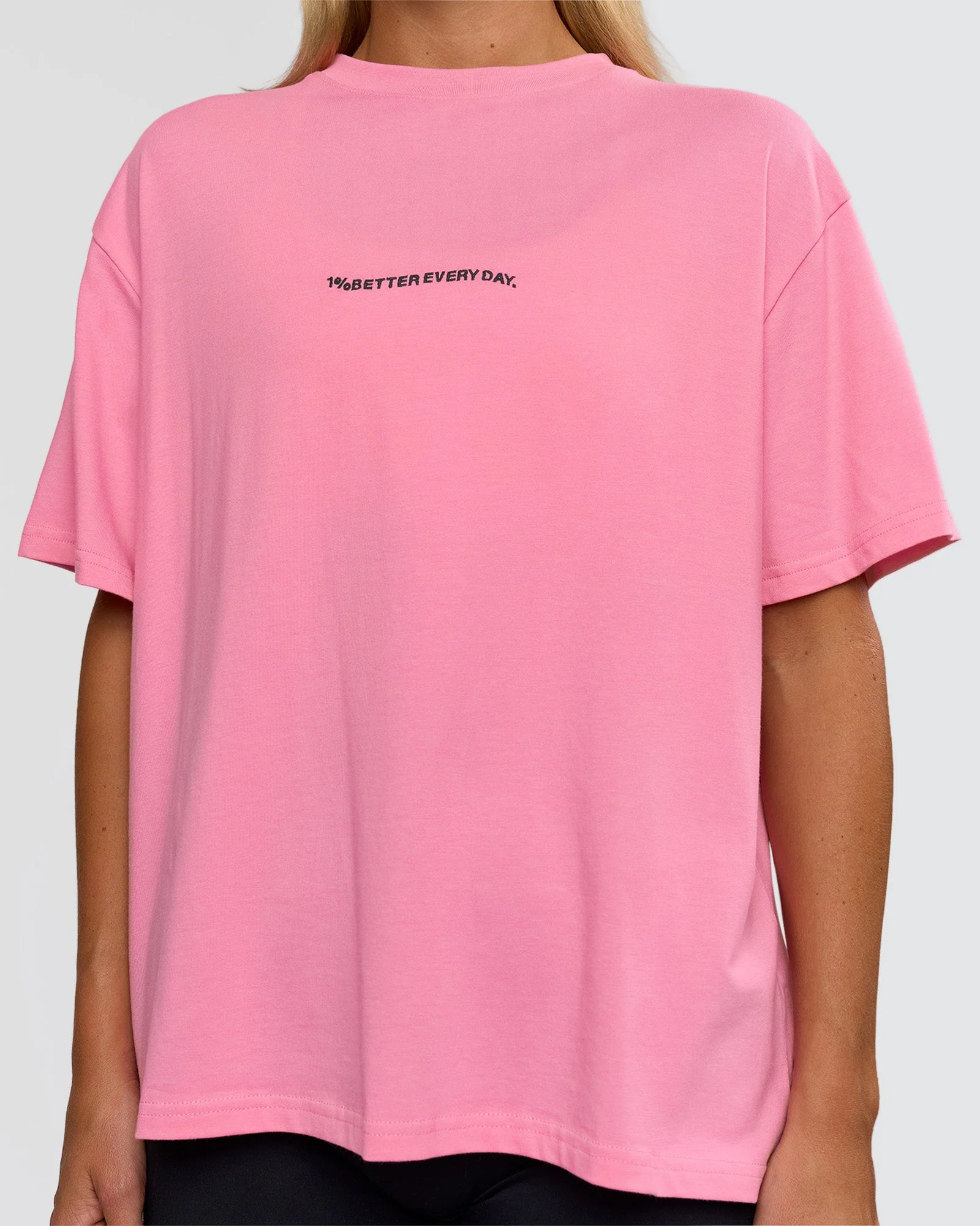 Go-To 1% Better Every Day FLXCotton Oversized Tee - Candy Pink-Black - Image 4