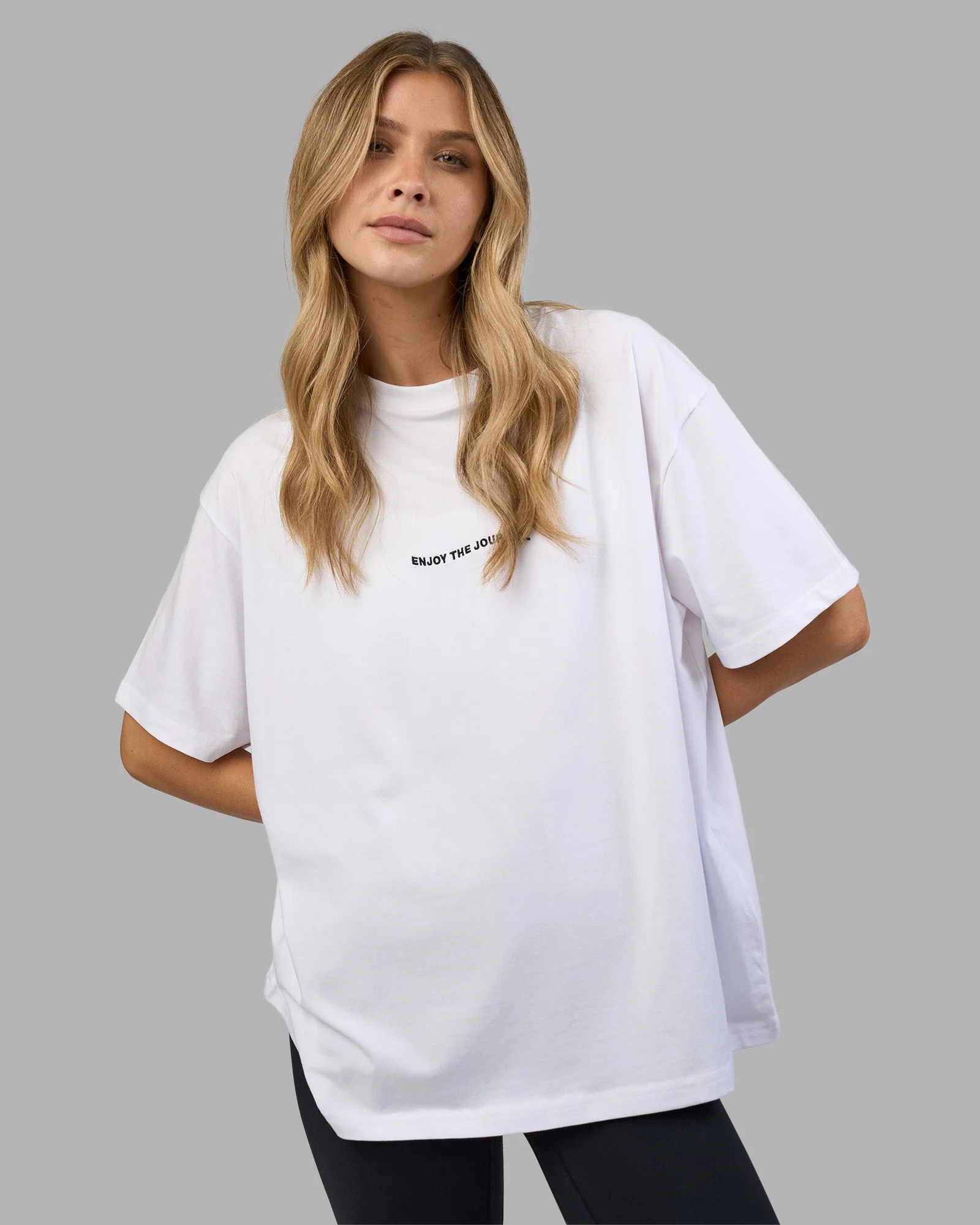 Go-To E.T.J FLXCotton Oversized Tee - White-Black