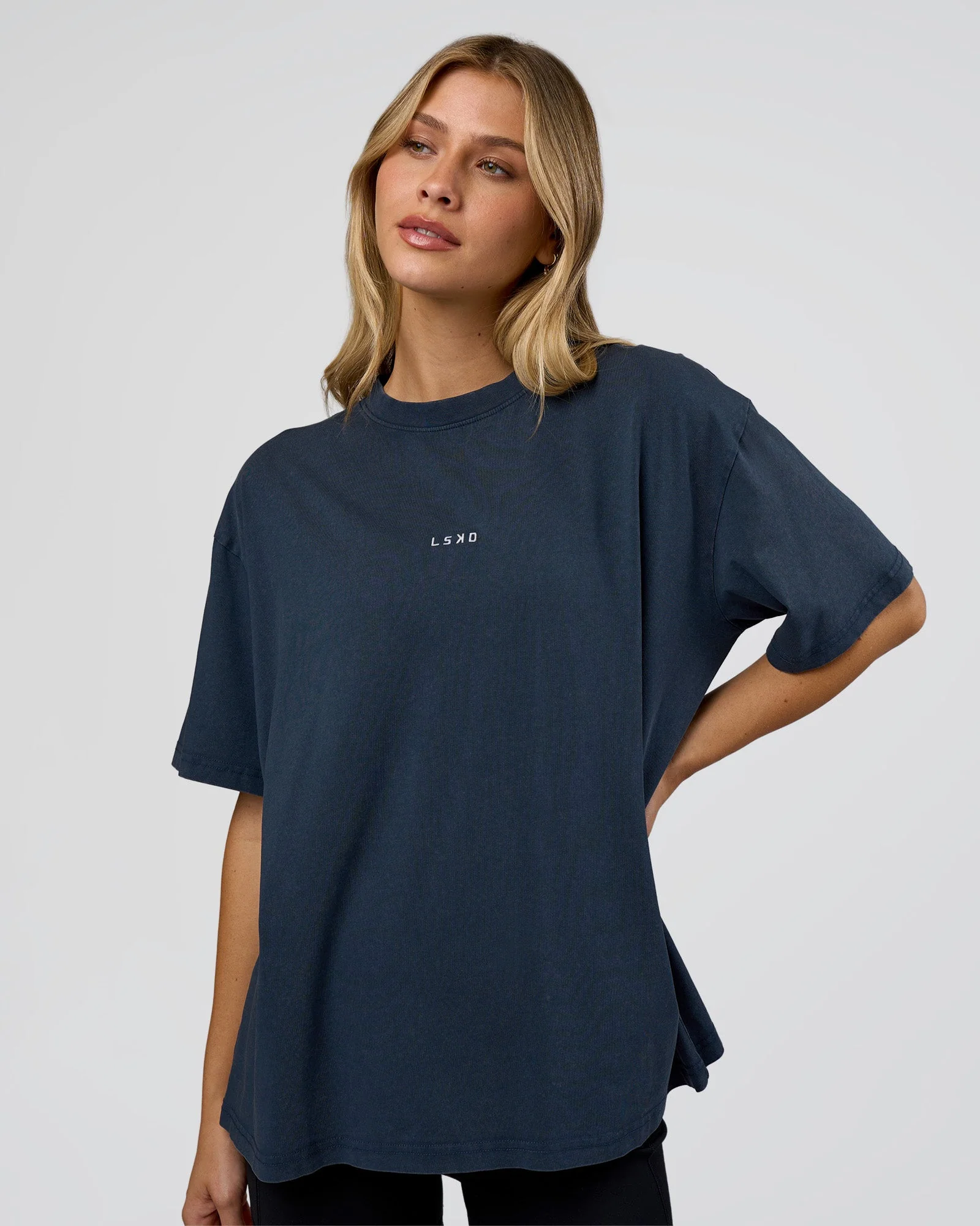 Go-To FLXCotton Oversized Tee - Future Navy Washed