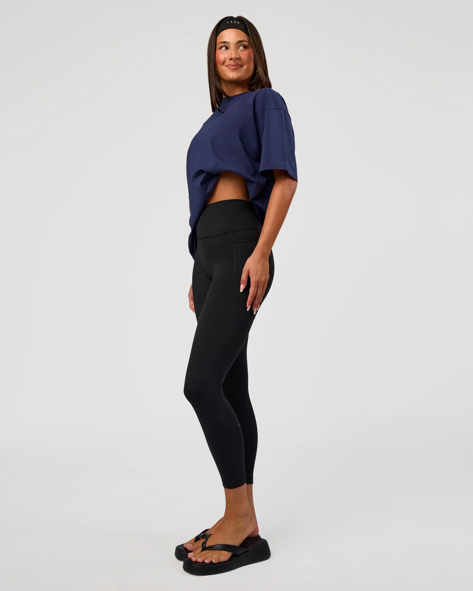 Go-To FLXCotton Oversized Tee - Future Navy-White - Image 3