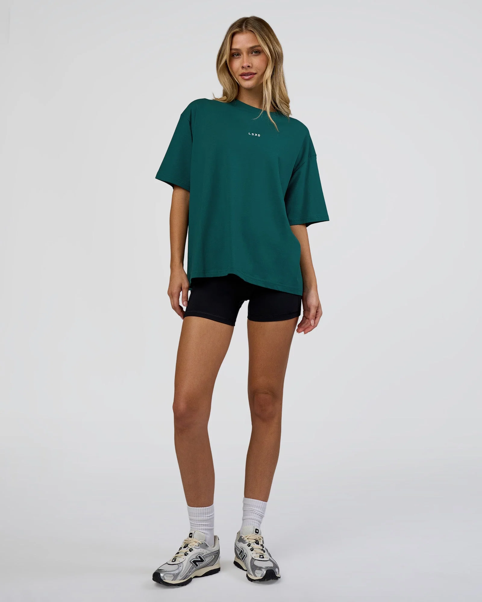 Go-To FLXCotton Oversized Tee - Transformative Teal-White - Image 2