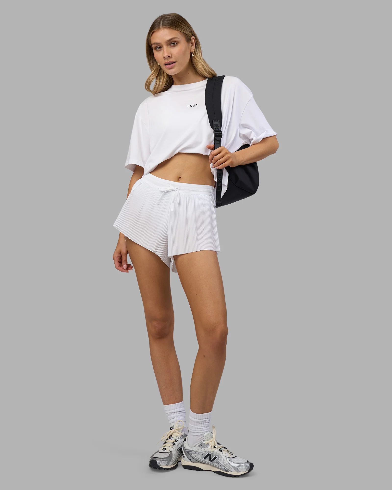 Go-To FLXCotton Oversized Tee - White-Black - Image 2