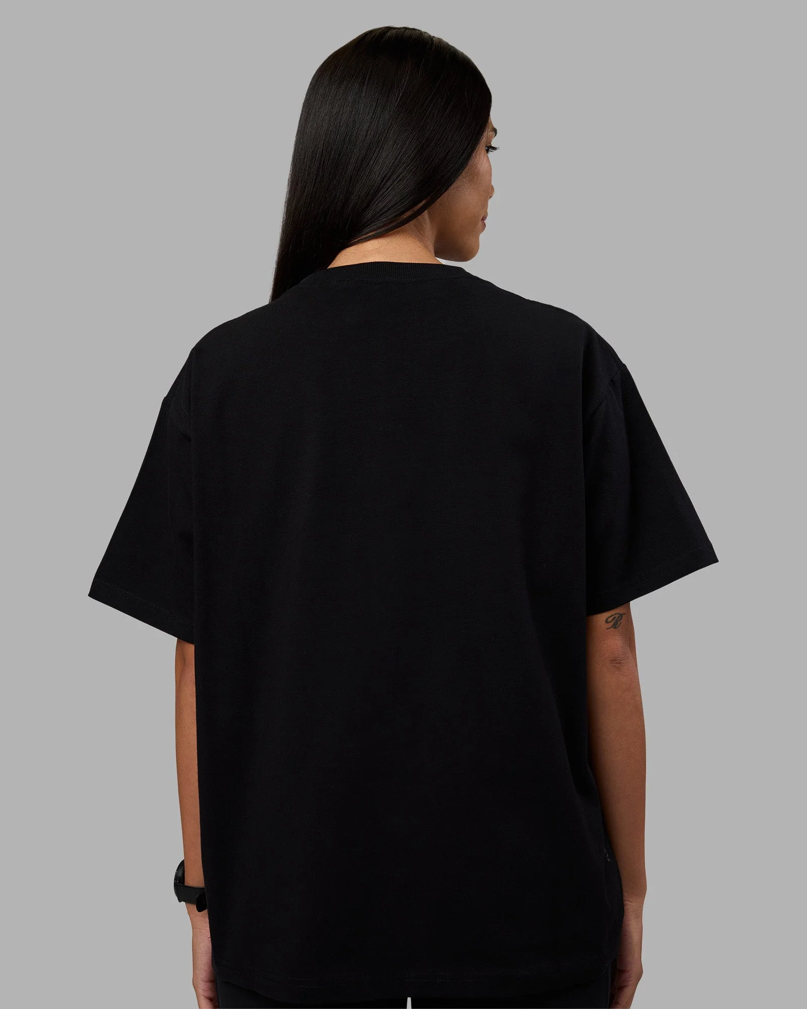 Go-To Heavyweight FLXCotton Oversized Tee - Black - Image 3