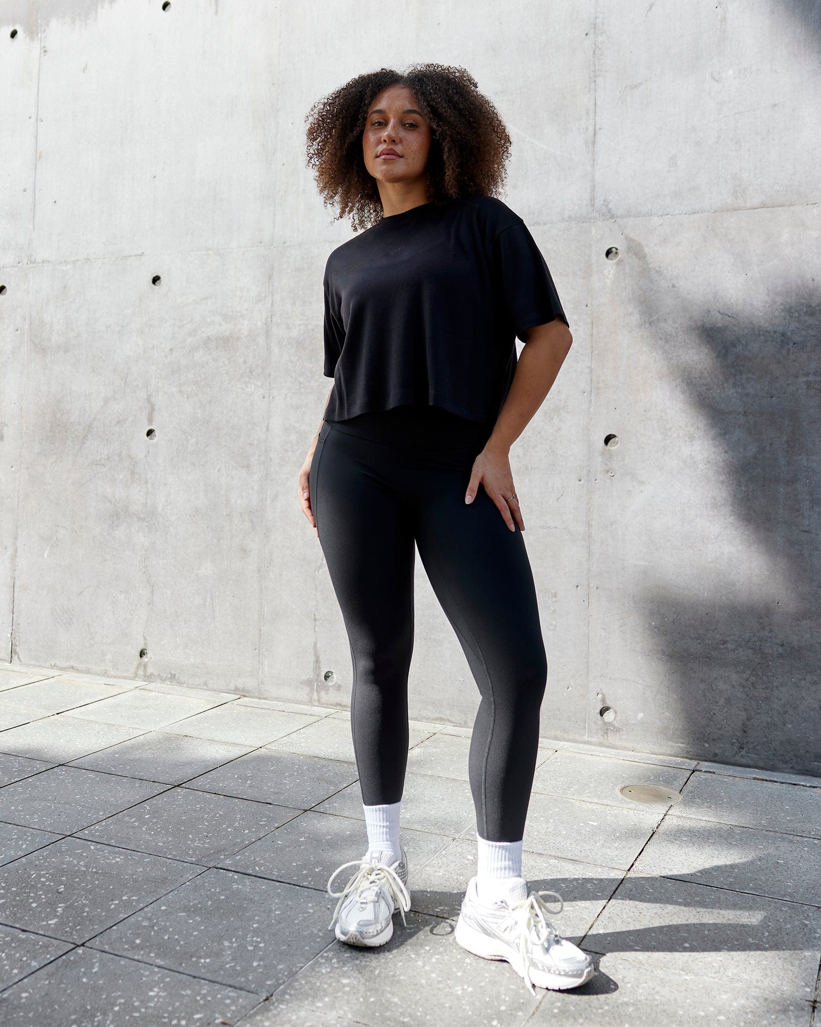 Go-To Modal Oversized Cropped Tee - Black-Black - Image 3