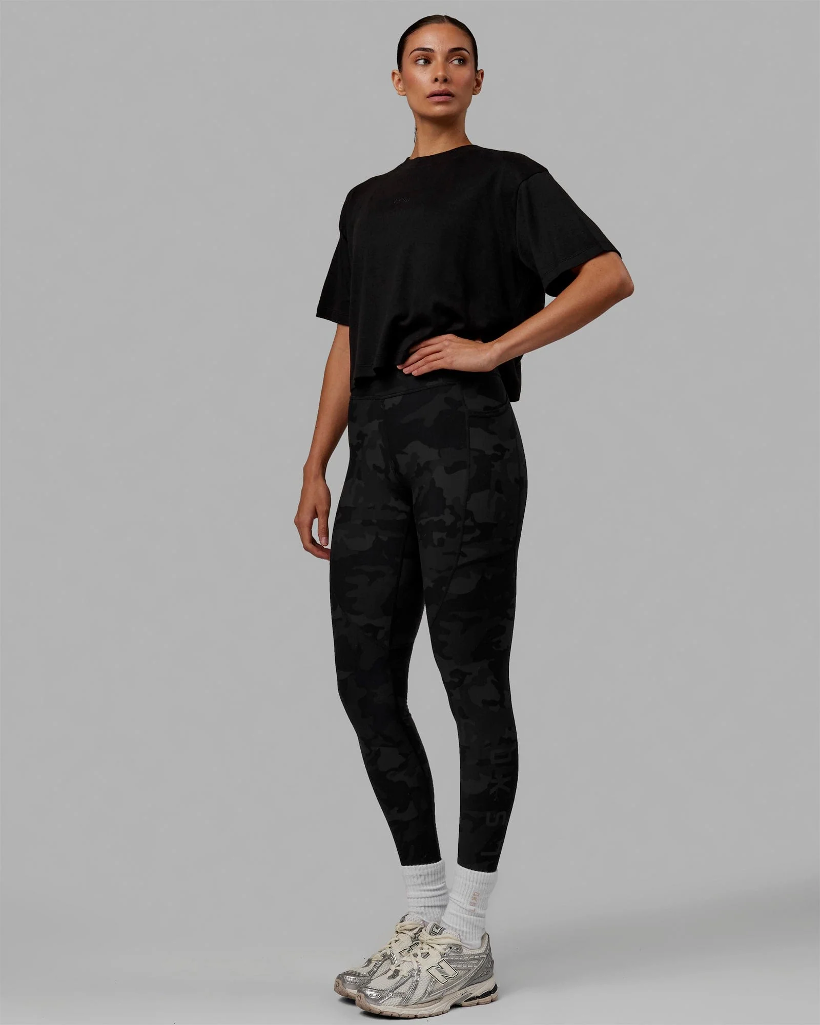 Go-To Modal Oversized Cropped Tee - Black-Black - Image 5