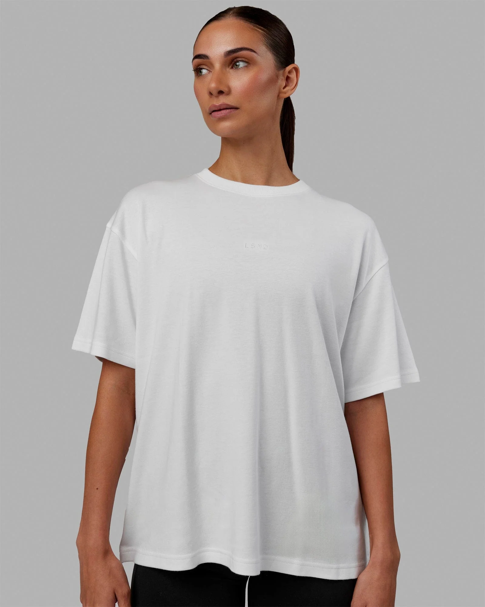 Go-To Modal Oversized Tee - White-White - Image 2