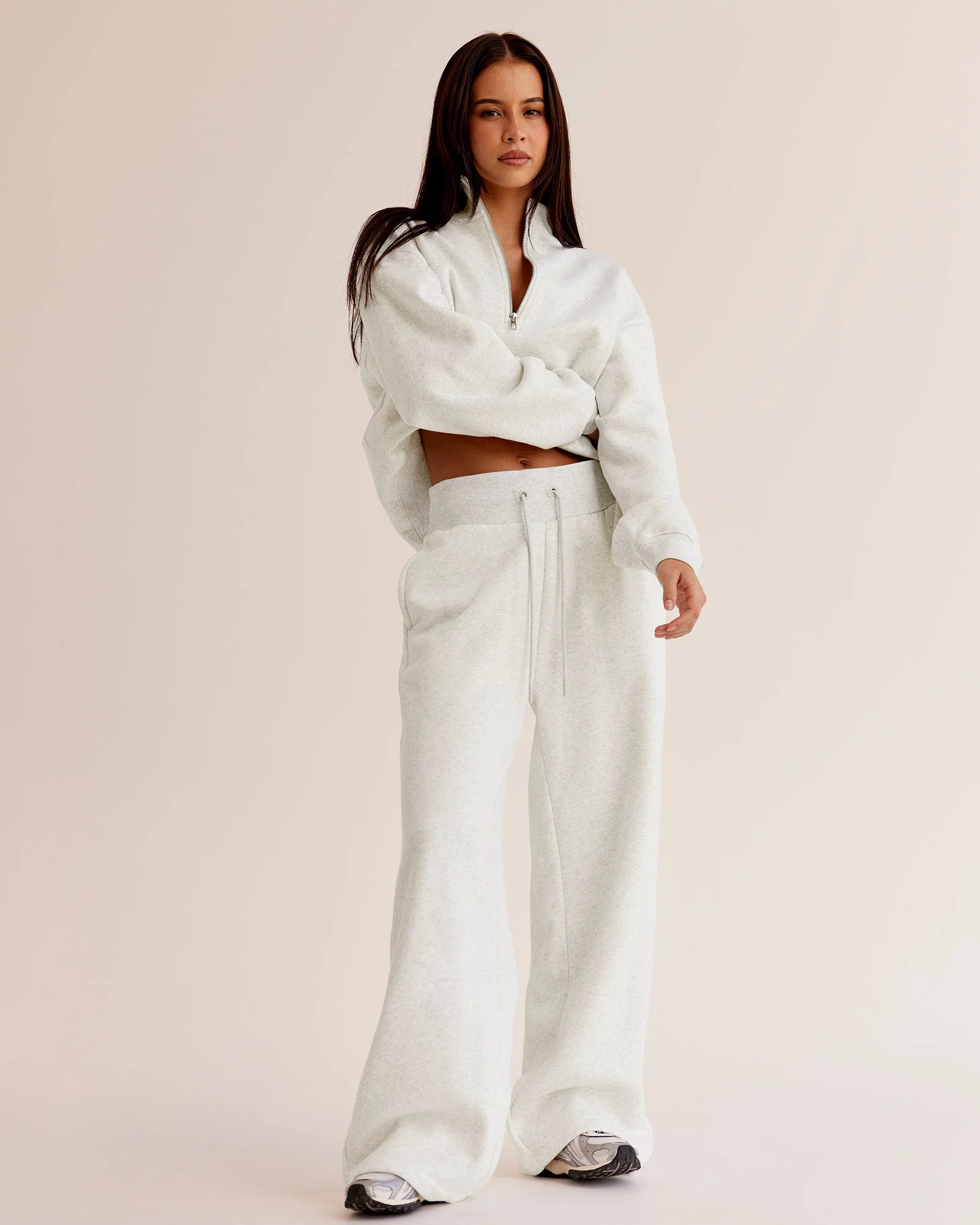 Go-To Oversized Quarter Zip Sweater - Silver Marl - Image 5