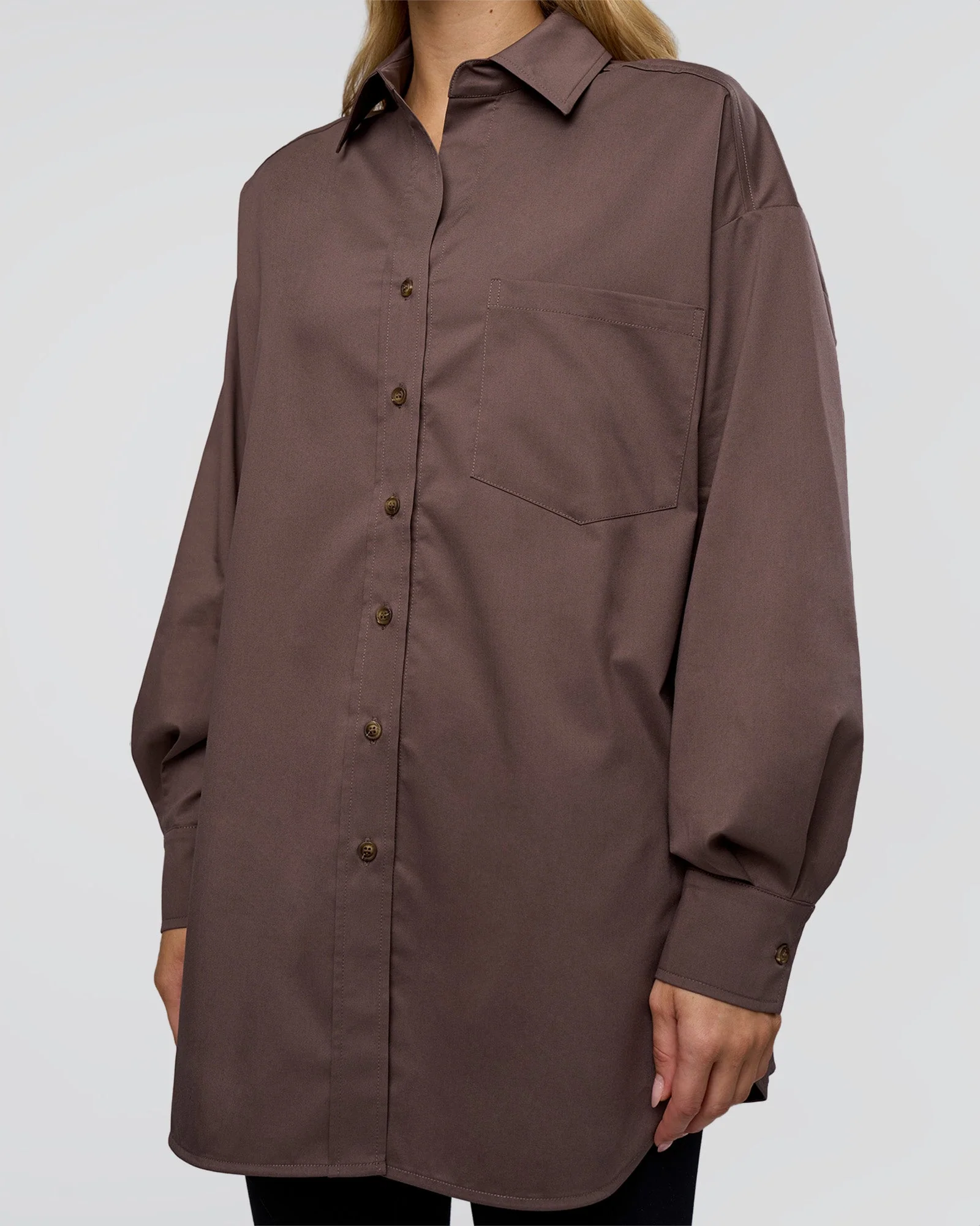 Go-To Oversized Shirt - Cocoa - Image 10