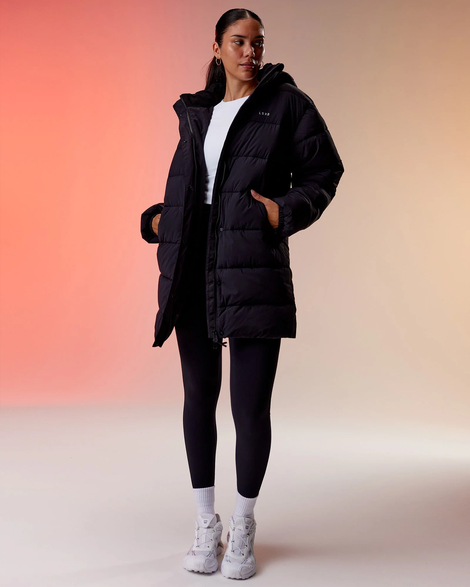 Go-To Puffer Long Jacket - Black