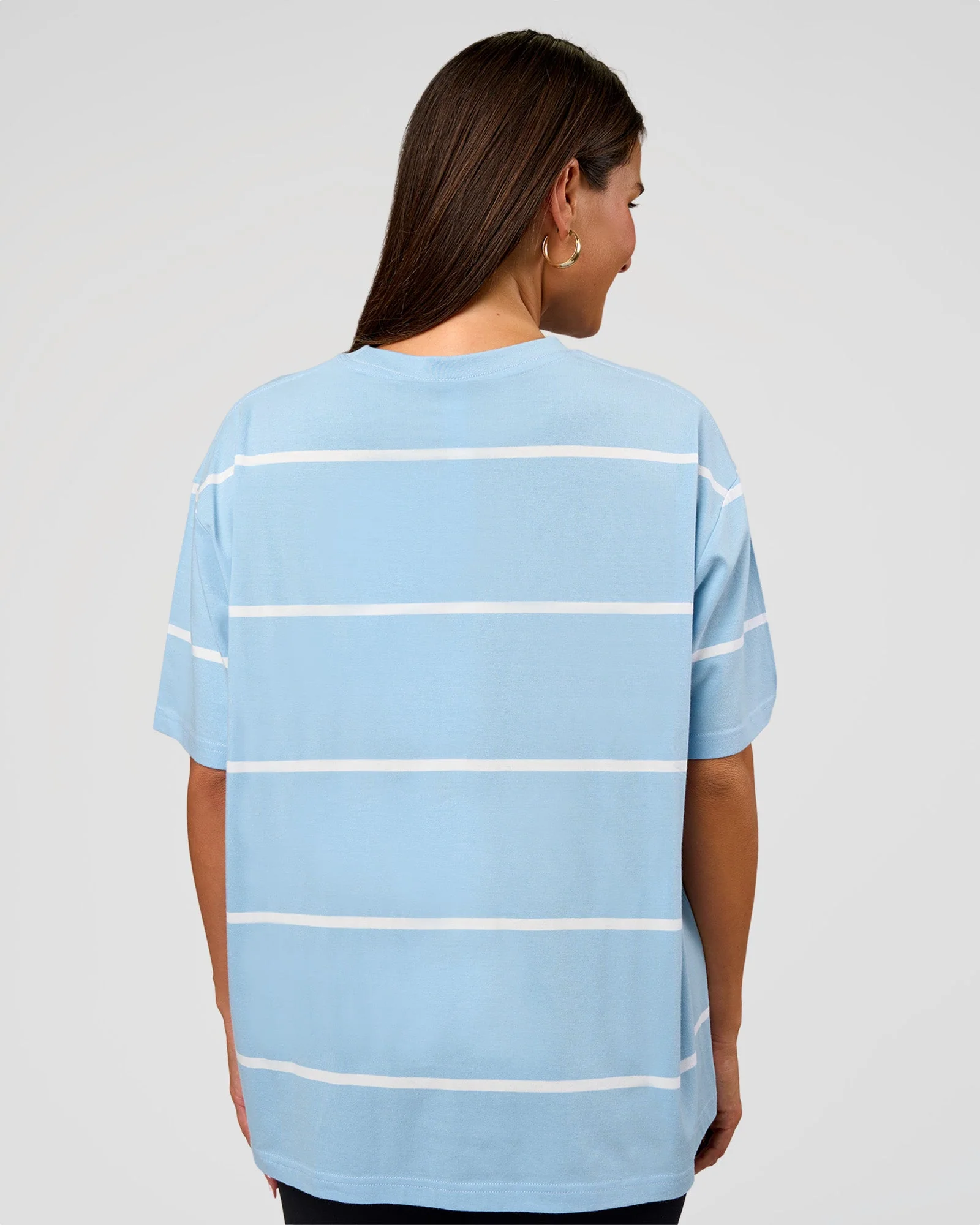 Go-To Stripe FLXCotton Oversized Tee - Open Air-White - Image 5