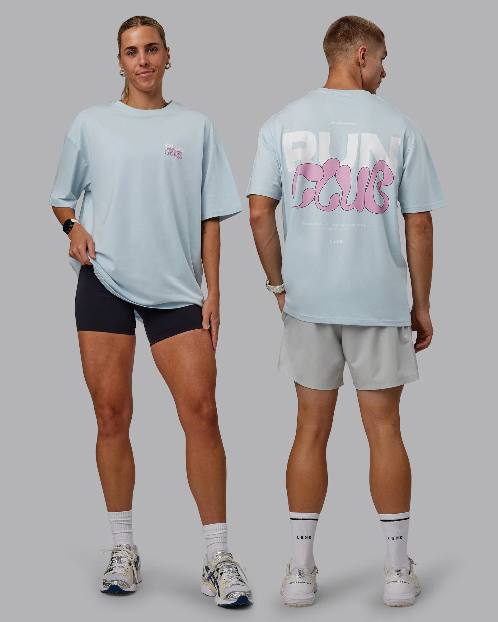 Gone Running FLXCotton Oversize Tee - Skyride-Bubblegum