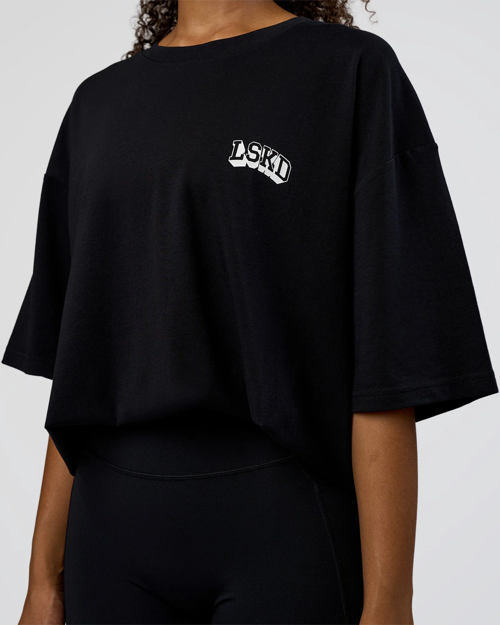 Grid FLXCotton Oversized Tee - Black-White - Image 10