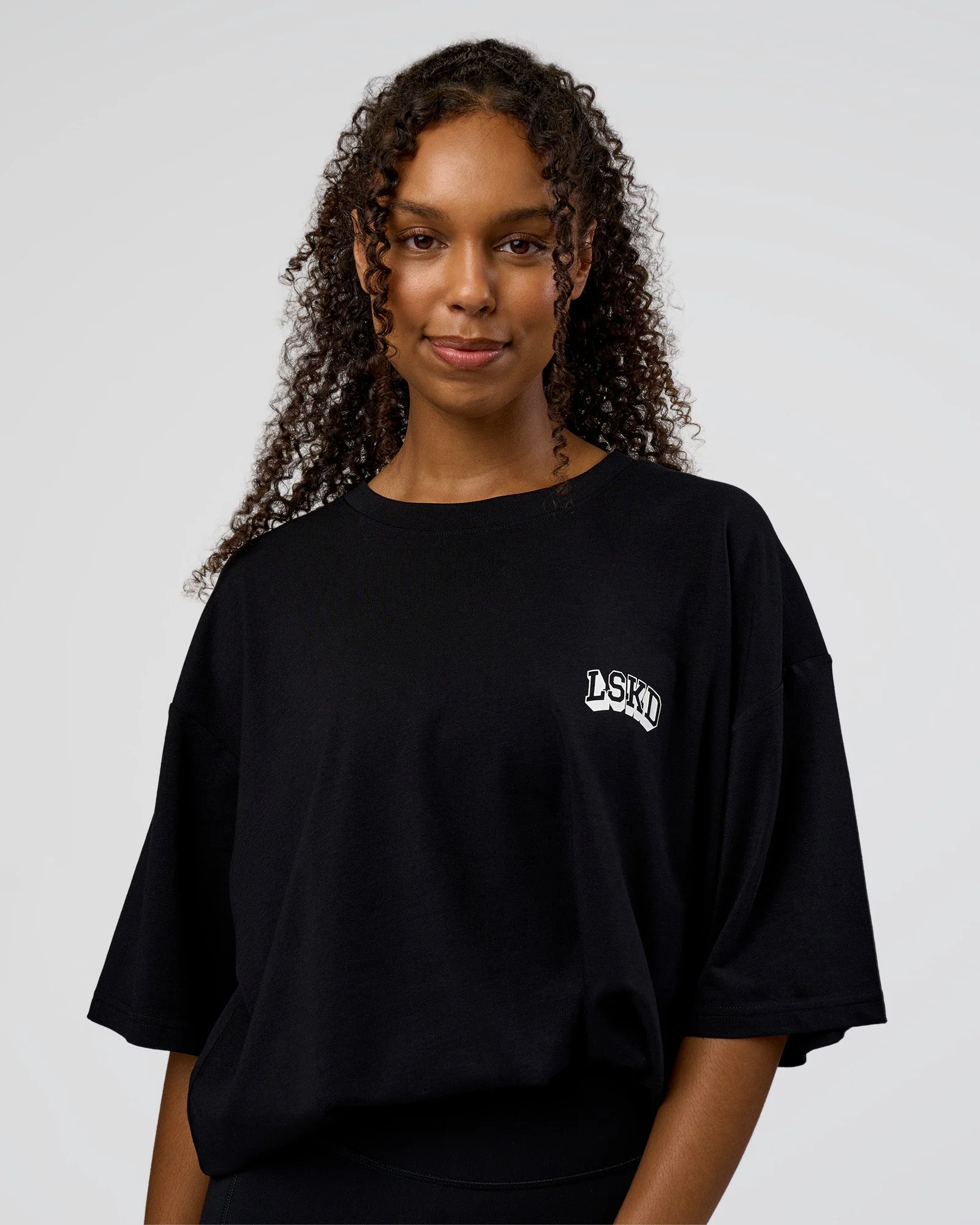 Grid FLXCotton Oversized Tee - Black-White - Image 4