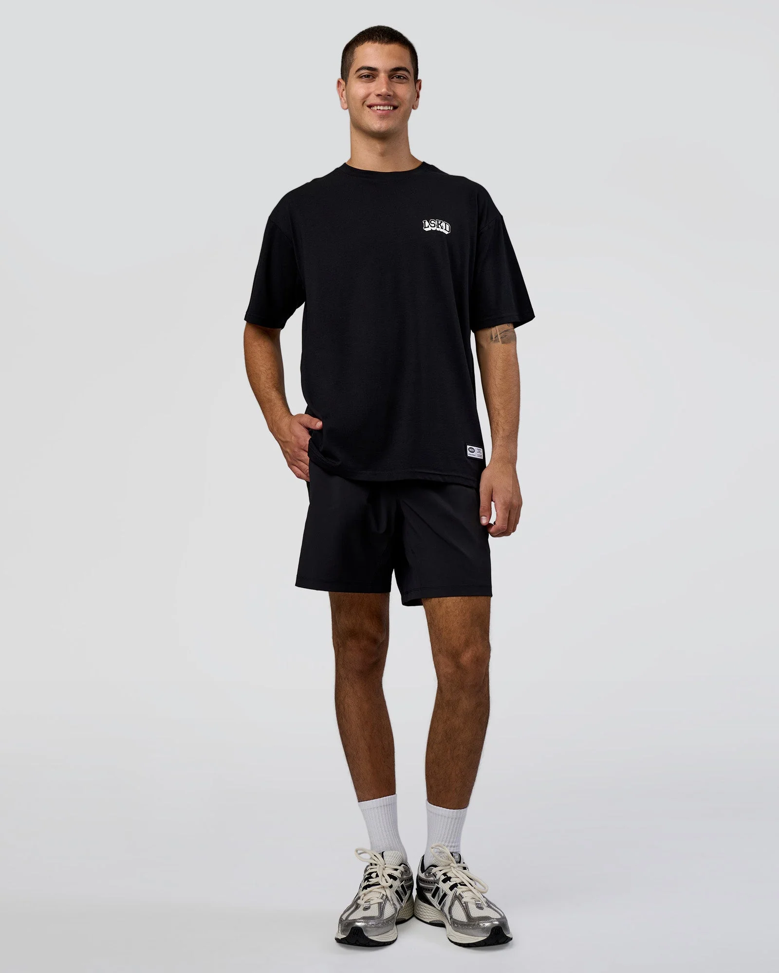 Grid FLXCotton Oversized Tee - Black-White - Image 5