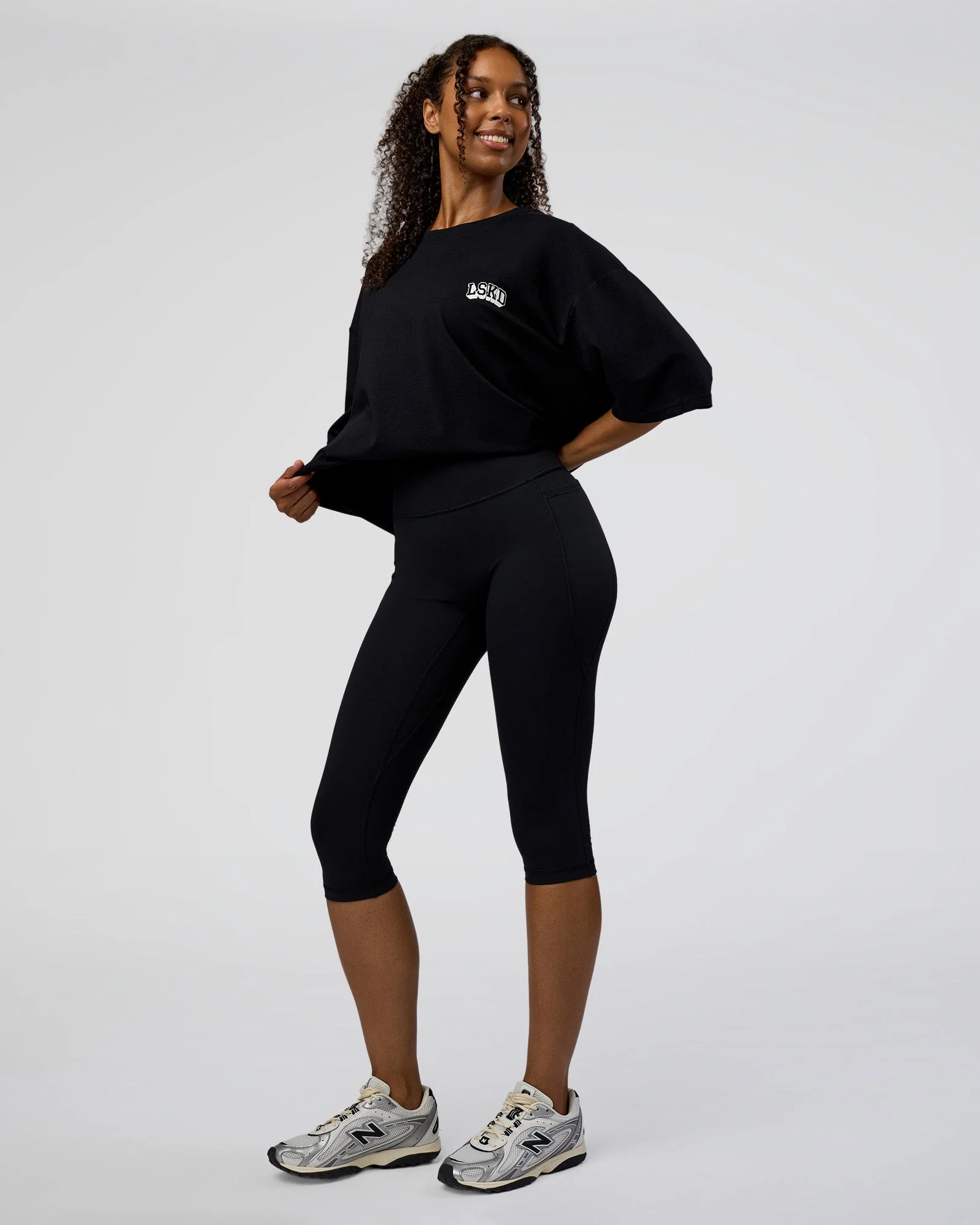 Grid FLXCotton Oversized Tee - Black-White - Image 6