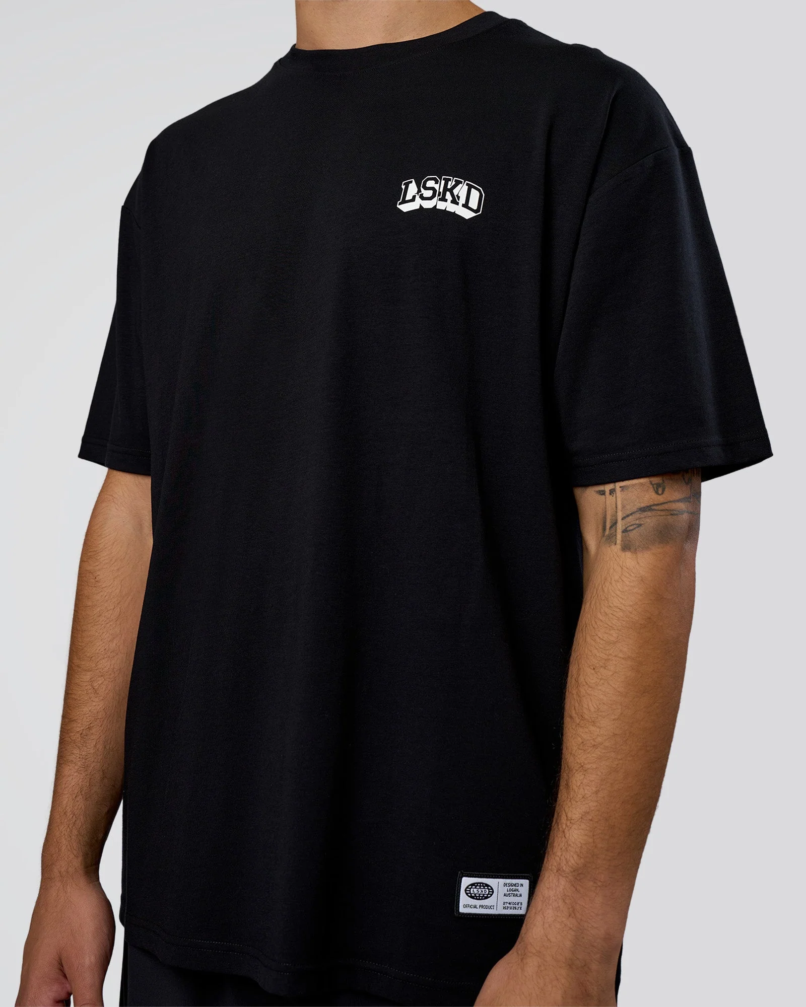 Grid FLXCotton Oversized Tee - Black-White - Image 7