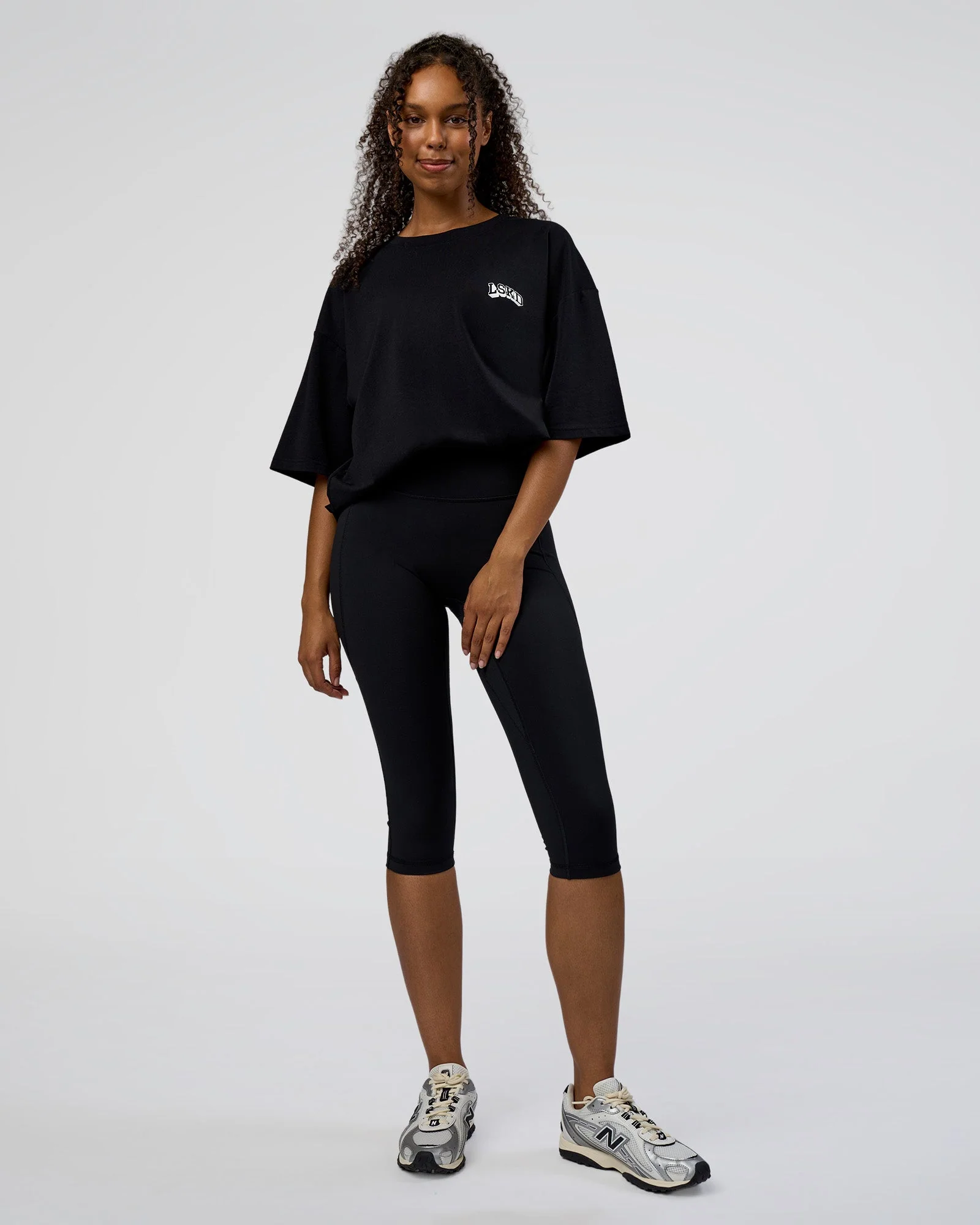 Grid FLXCotton Oversized Tee - Black-White - Image 9
