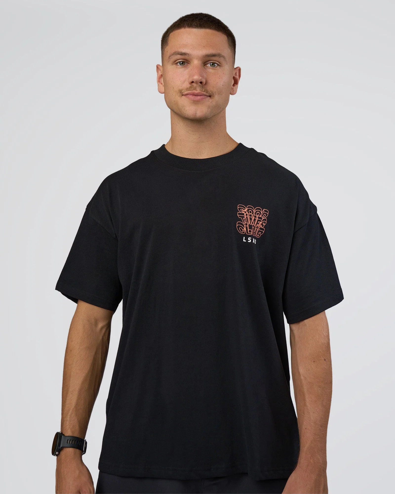 GTC Heavyweight Oversized Tee - Black-Cantaloupe - Image 2