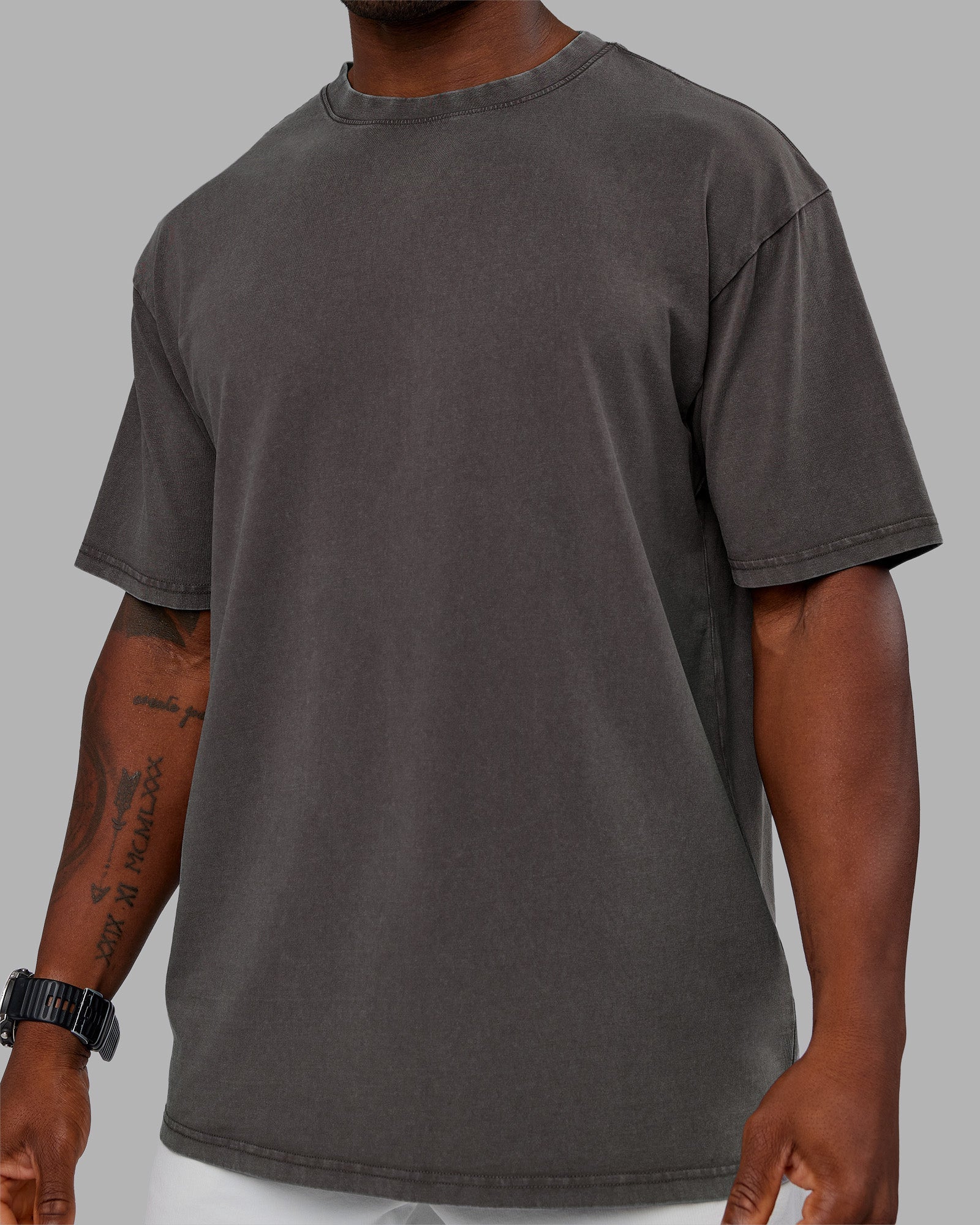 Heart FLXCotton Oversized Tee - Washed Dark Storm-Violet Ray - Image 10