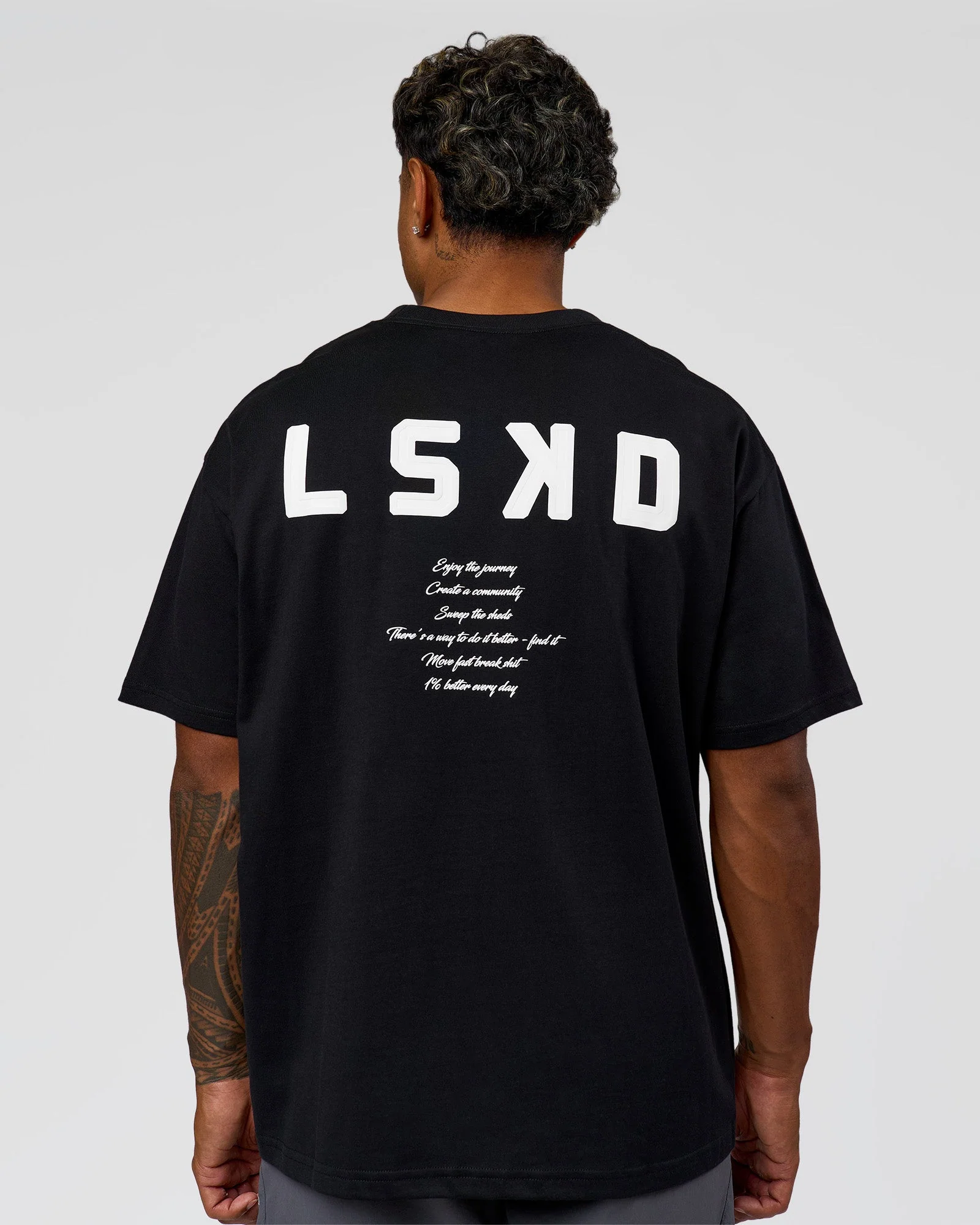 Hype Heavyweight Unisex Oversized Tee - Black-White - Image 12
